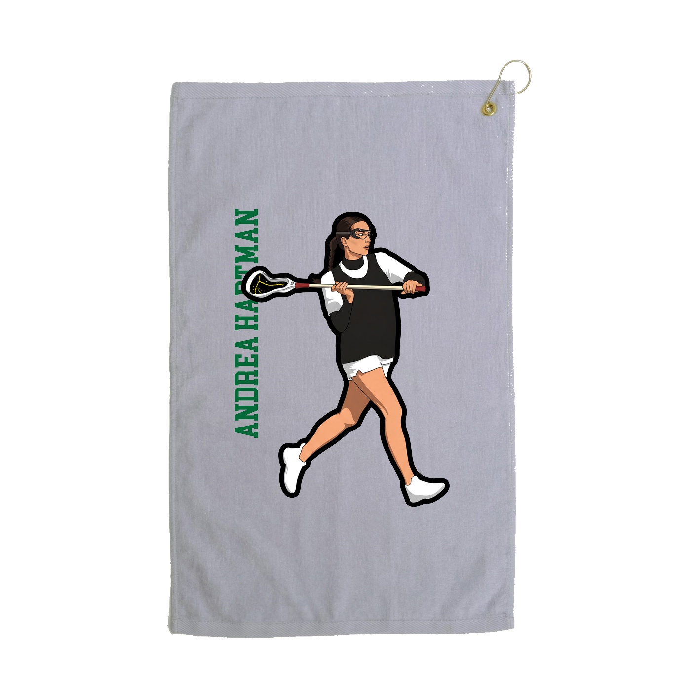 Golf Towel — Name Vertical in Grey