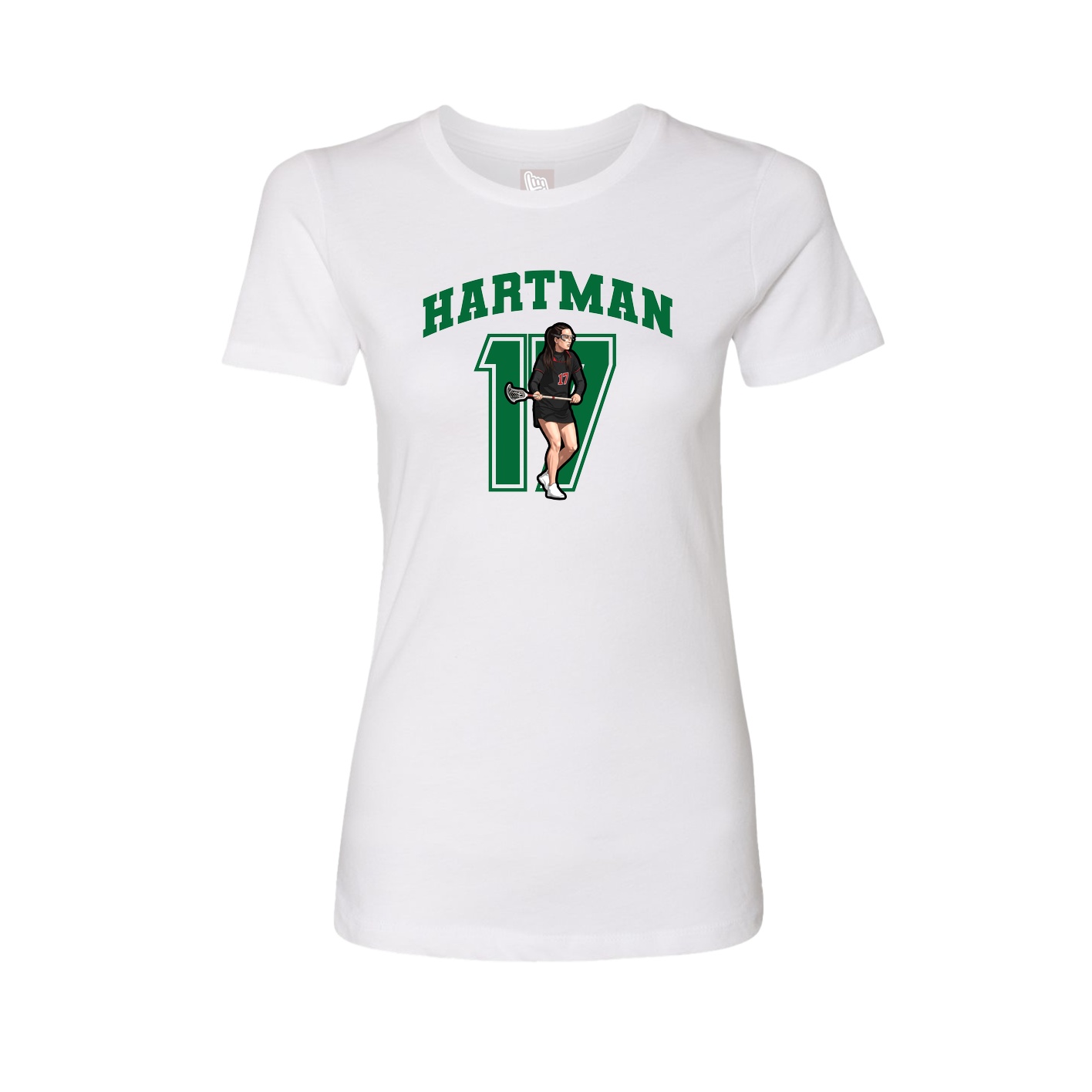 Fitted Women's Tee — Number in White