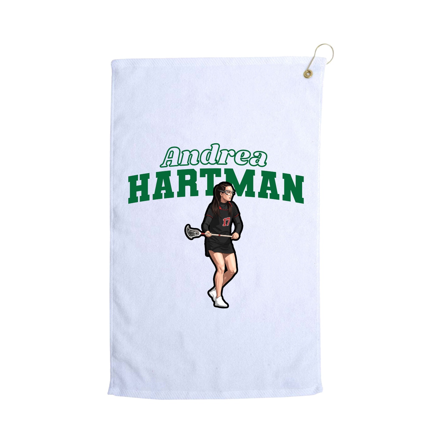 Golf Towel — Name Arch in White