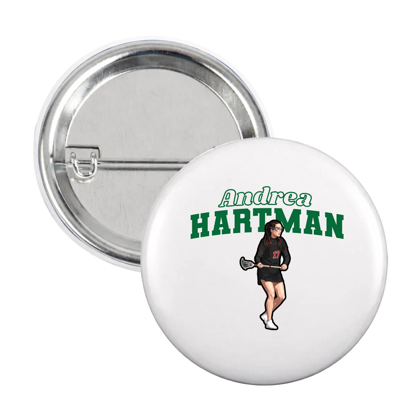 Game Day Button — Name Arch in White