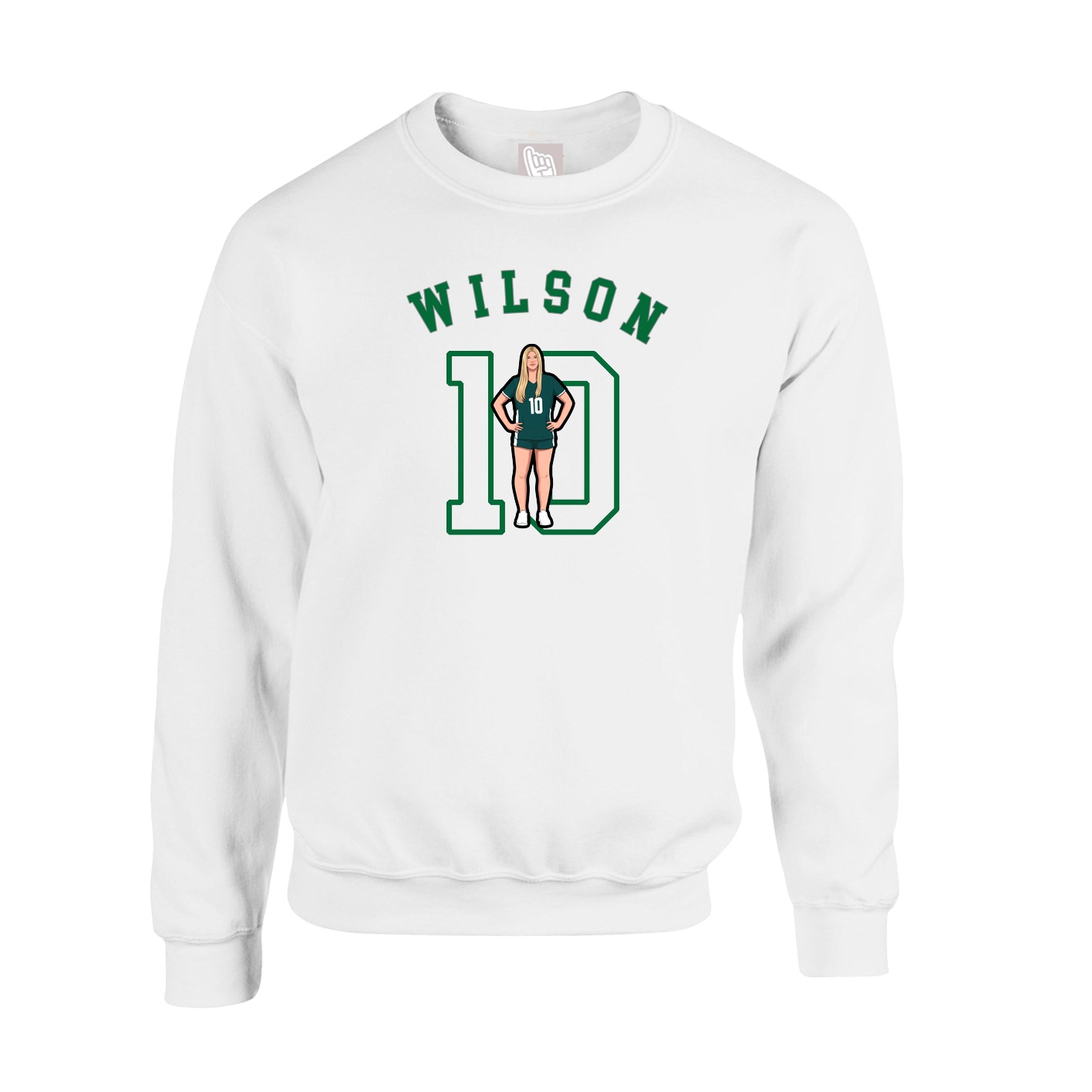 Fleece Crew — Shirsey Arch in White