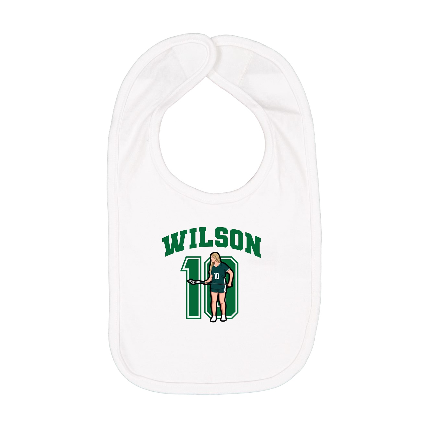 Infant Bib — Number in White
