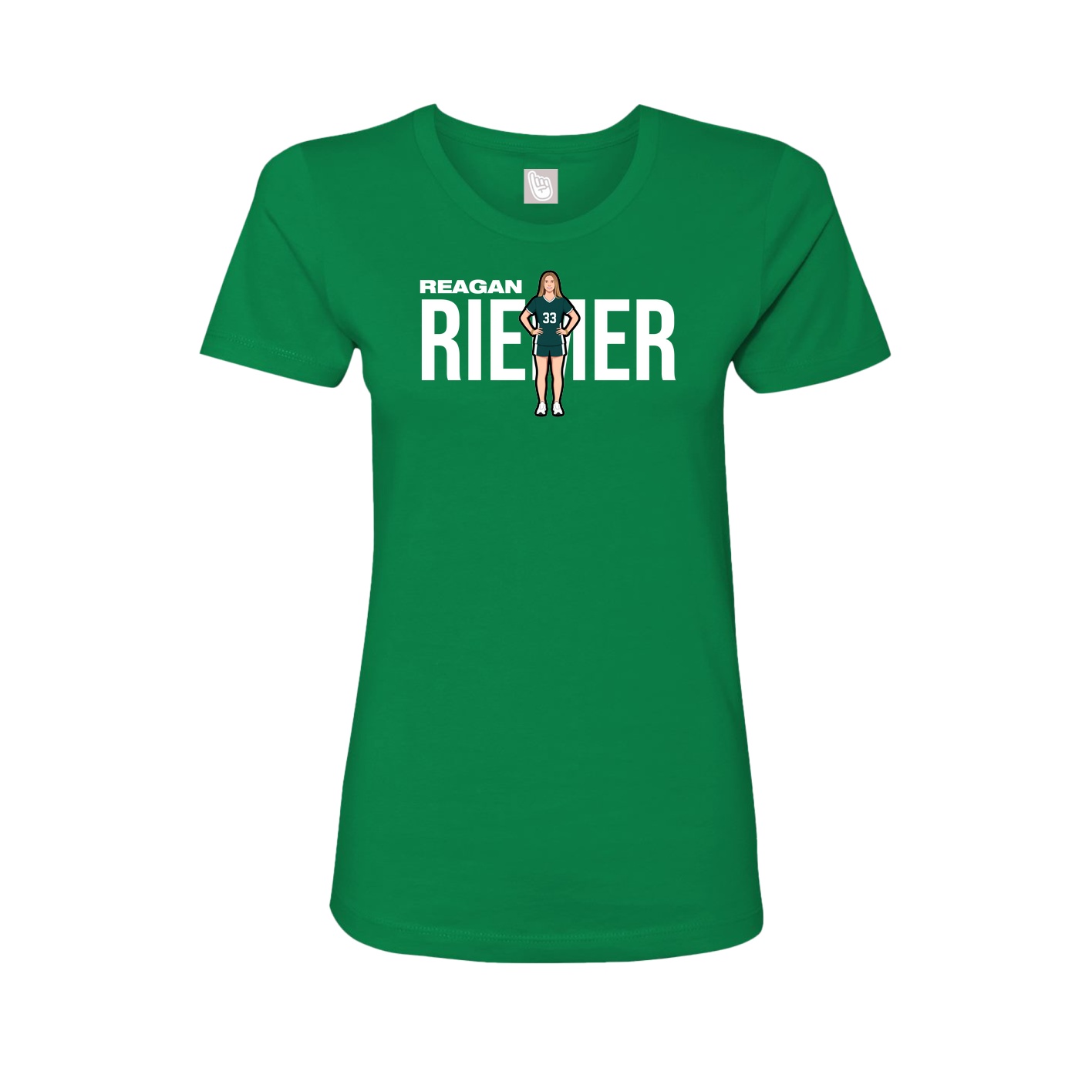 Fitted Women's Tee — Player Name in Green
