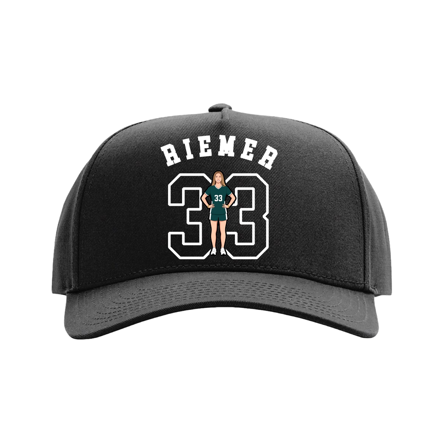 Full Fabric Five-Panel Champ Cap — Shirsey Arch in Black