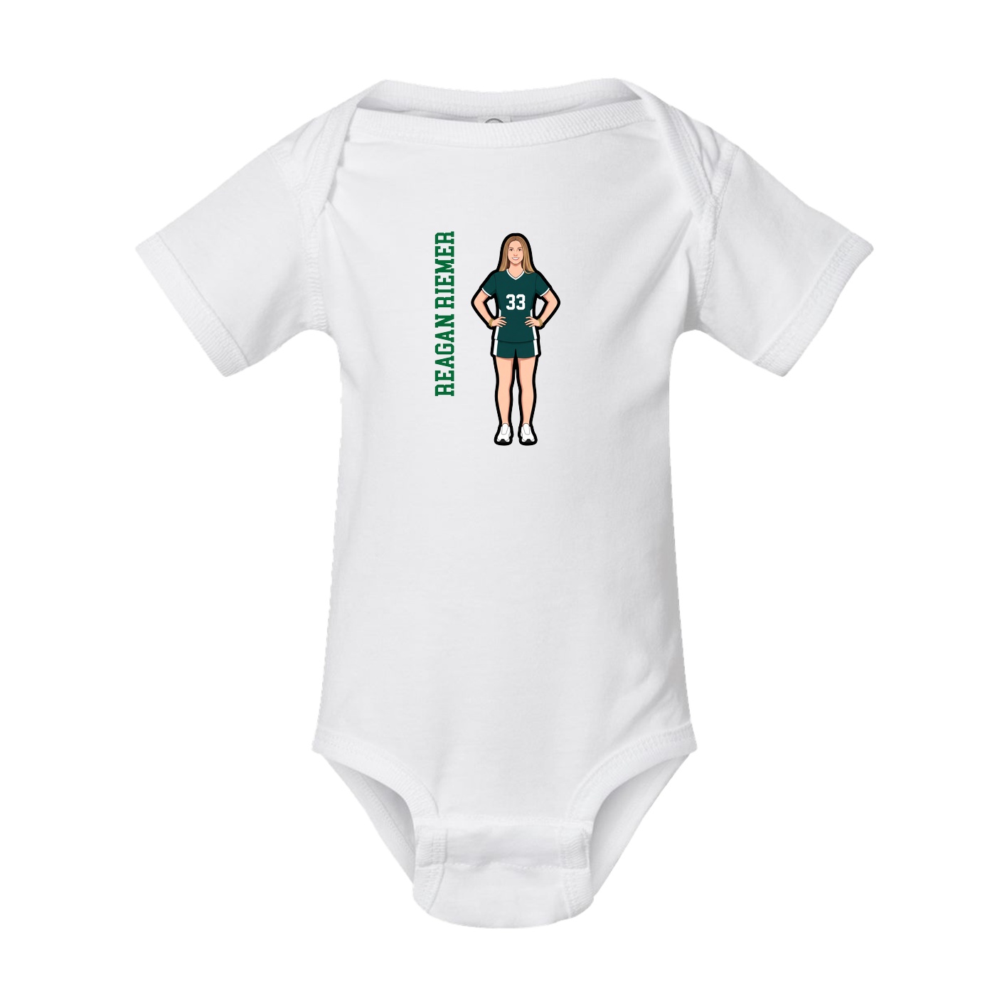 Baby Onesie — Name Vertical in White