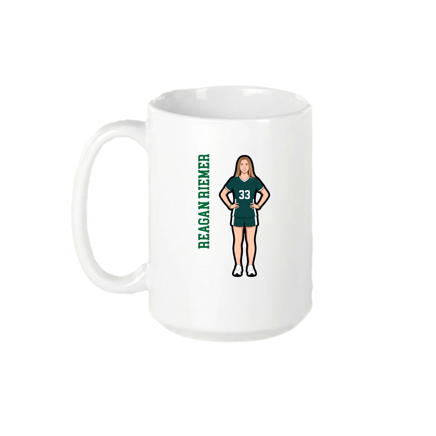15oz Coffee Mug — Name Vertical in White