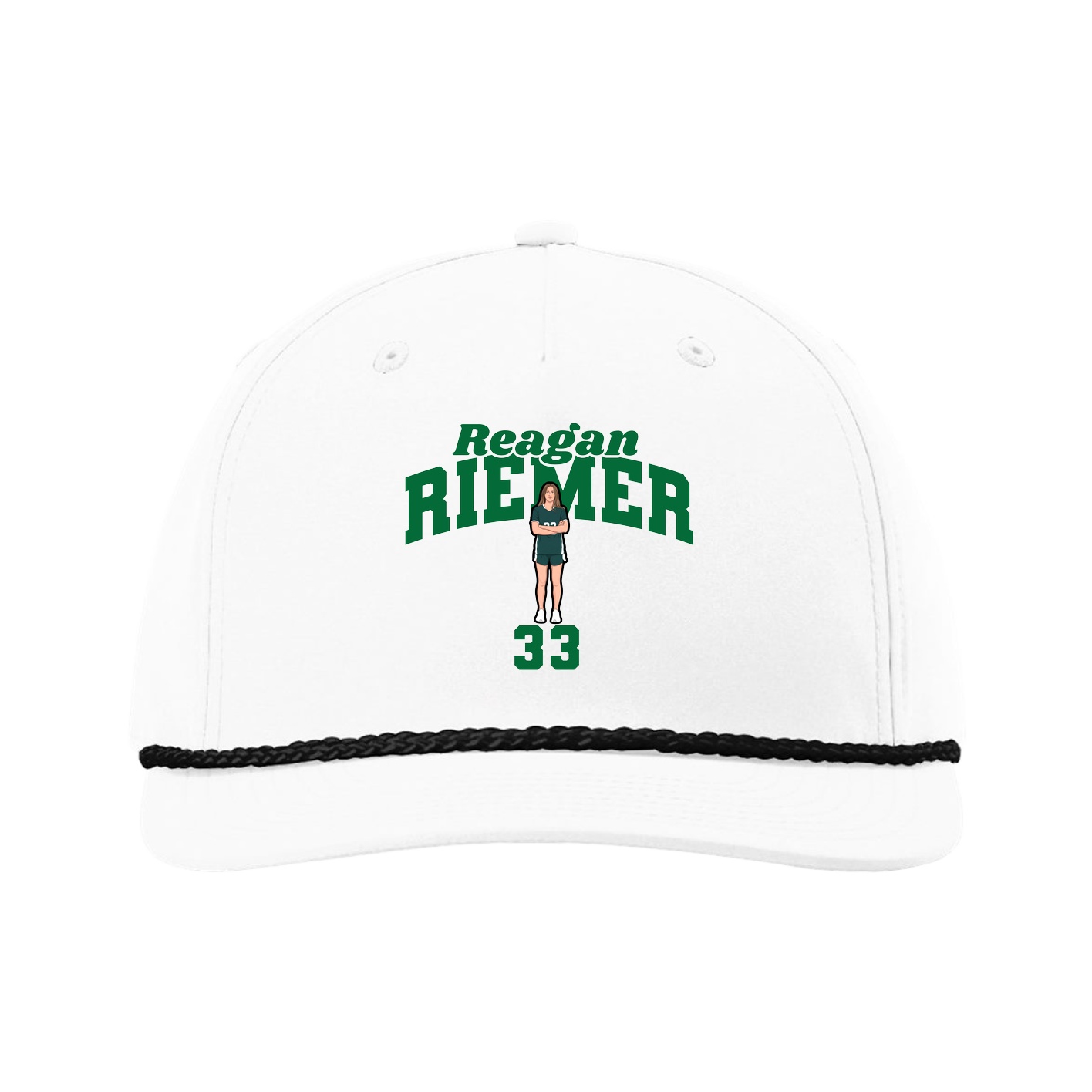 Five-Panel Classic Rope Cap — Signature Arch in White