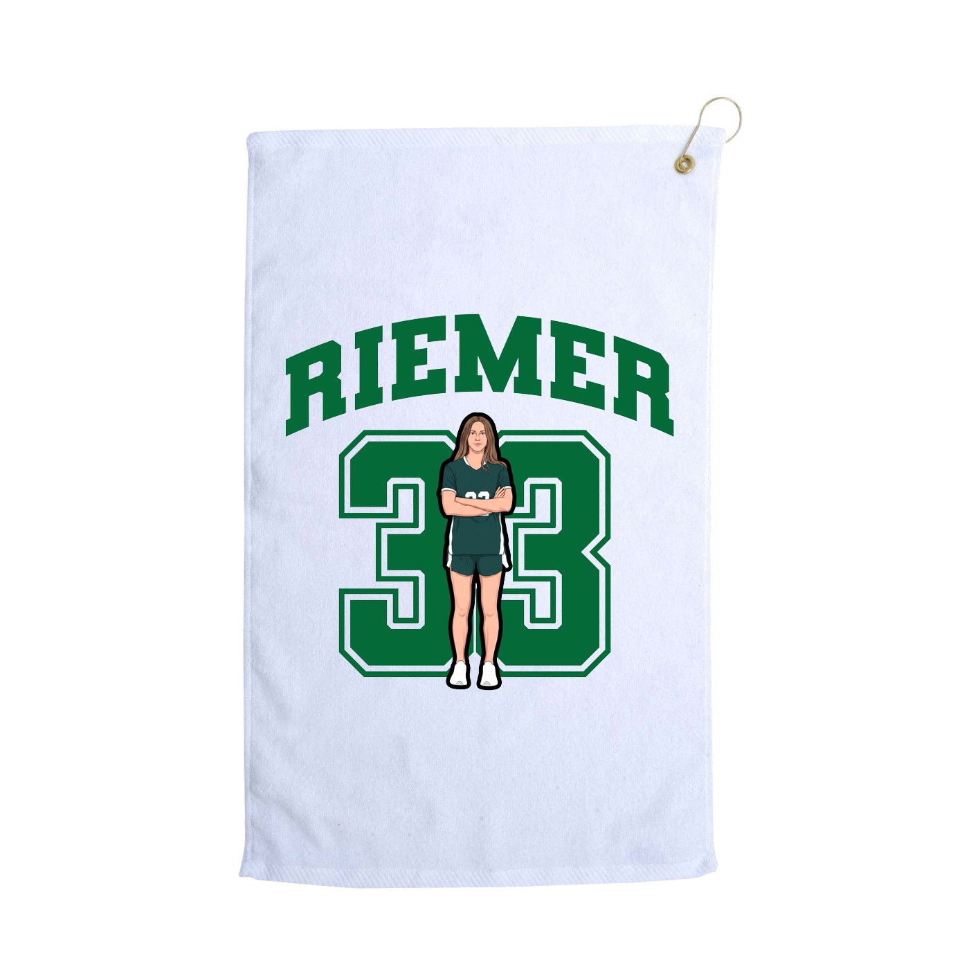 Golf Towel — Number in White
