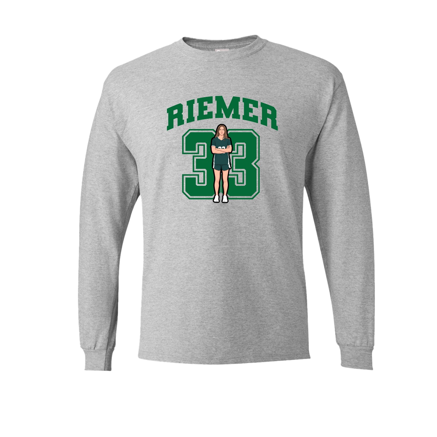 Long Sleeve Tee — Number in Grey