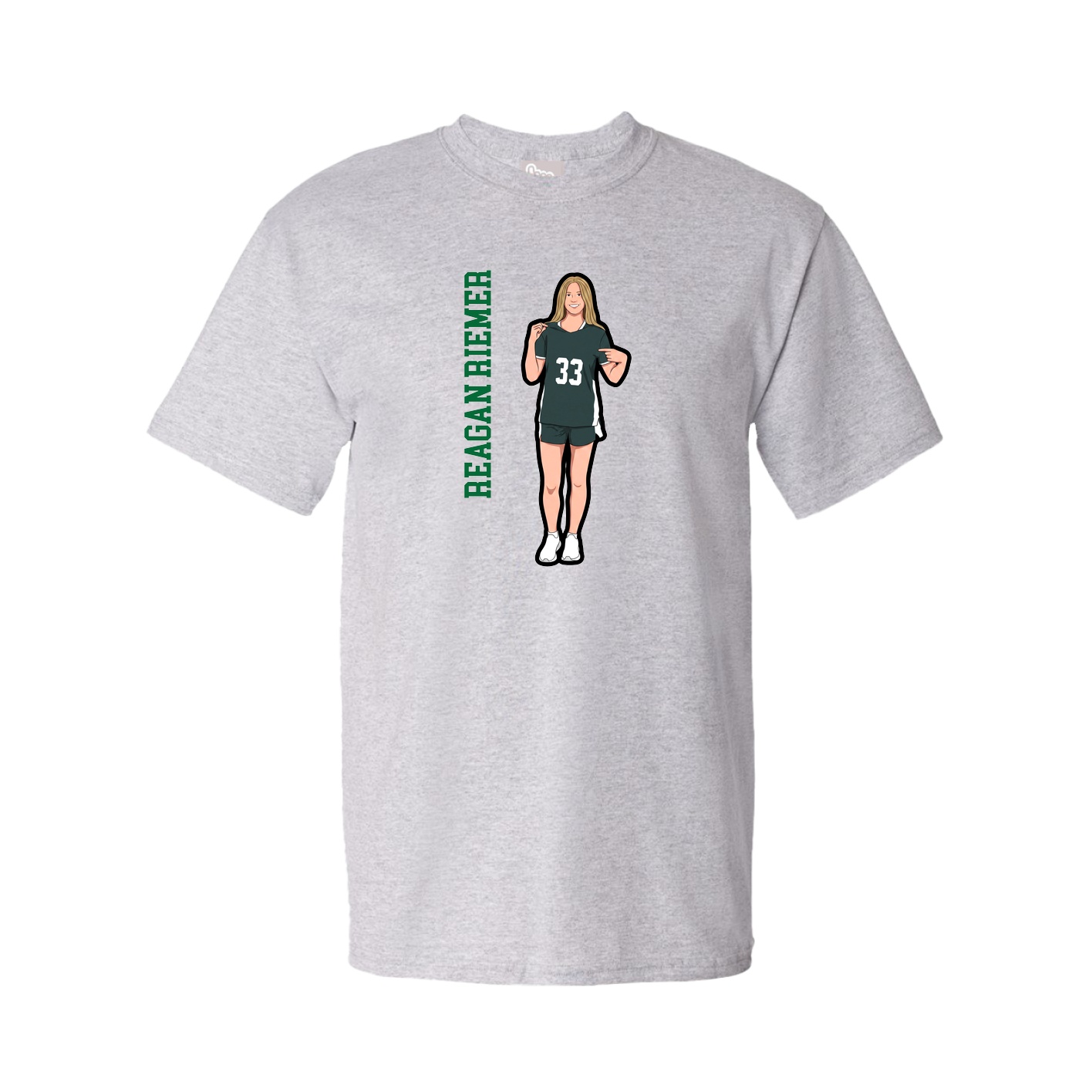 Tee — Name Vertical in Grey