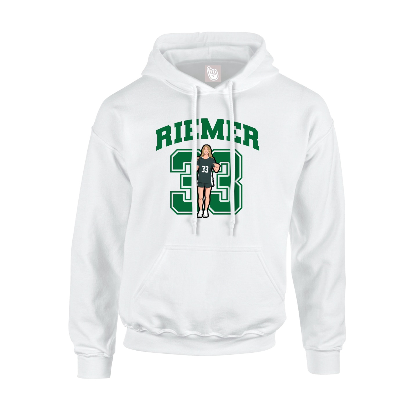 Hoodie — Number in White