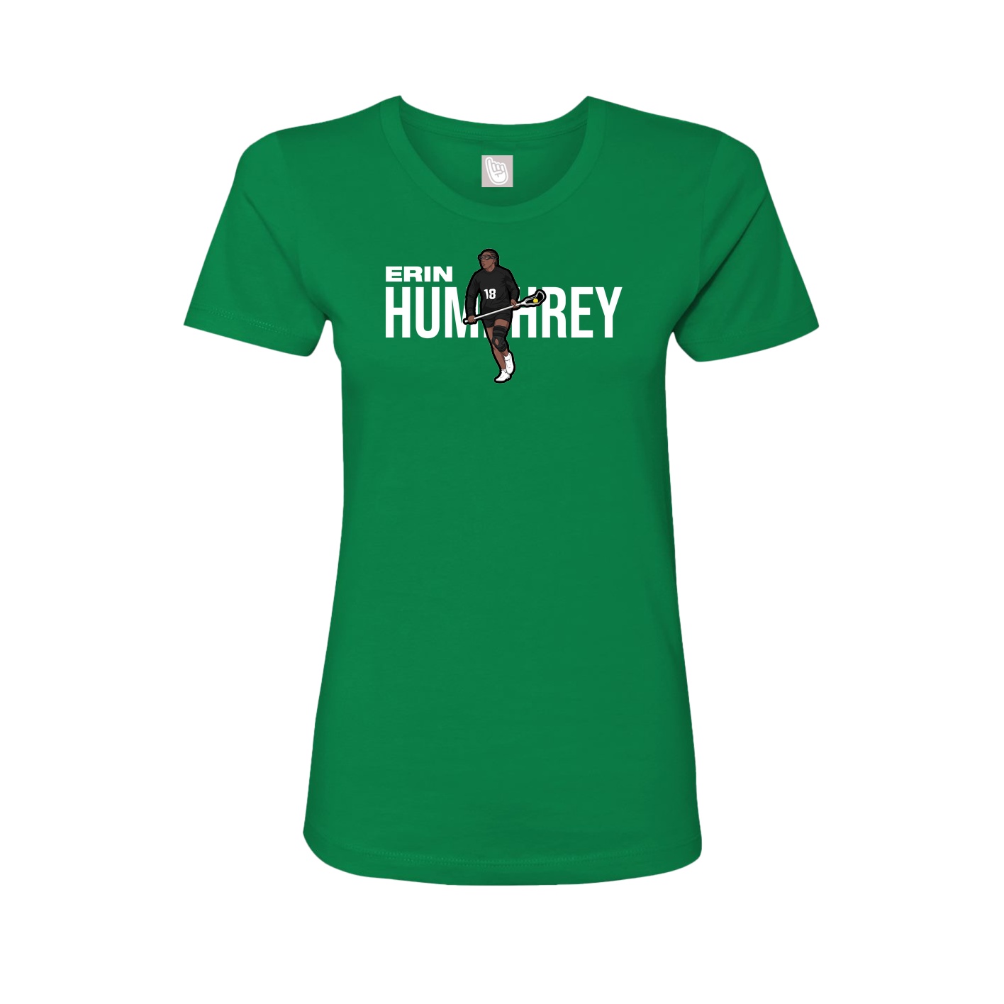 Fitted Women's Tee — Player Name in Green