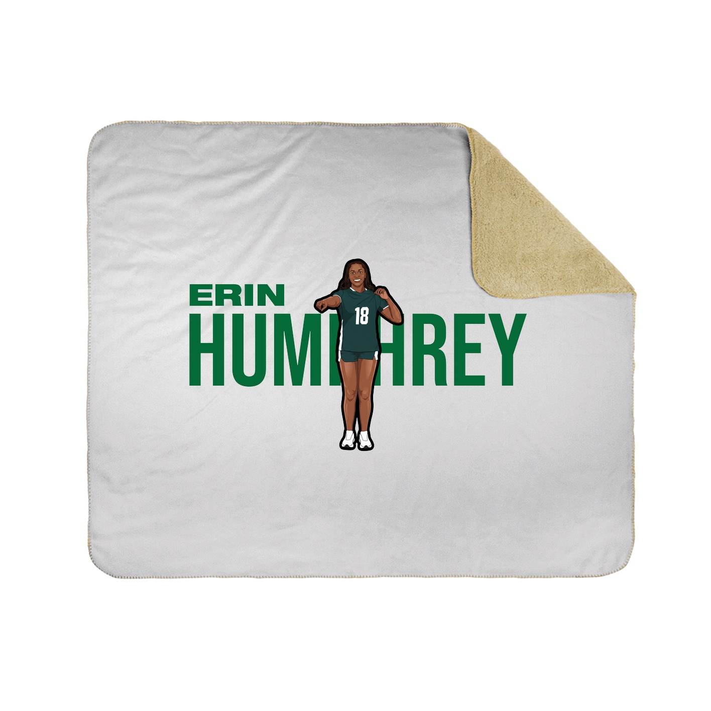 Throw Blanket — Player Name in White