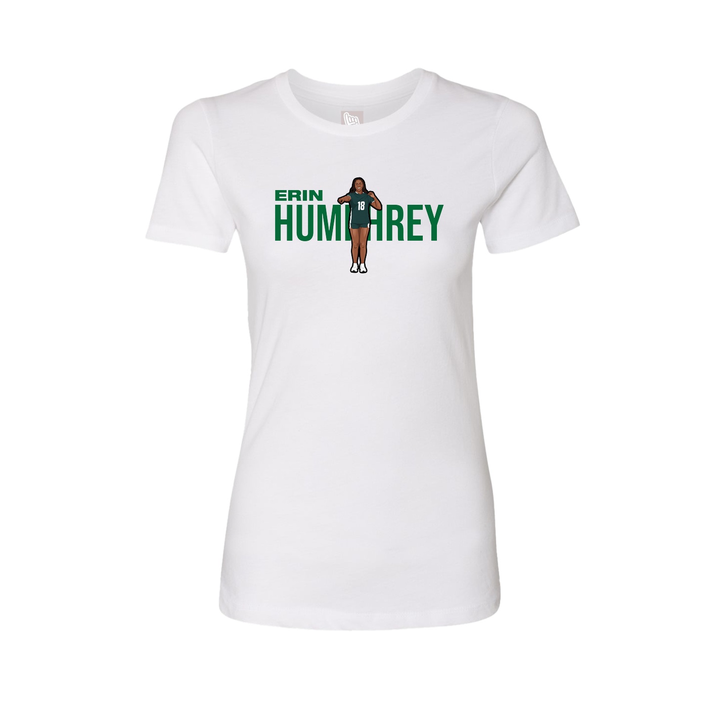 Fitted Women's Tee — Player Name in White