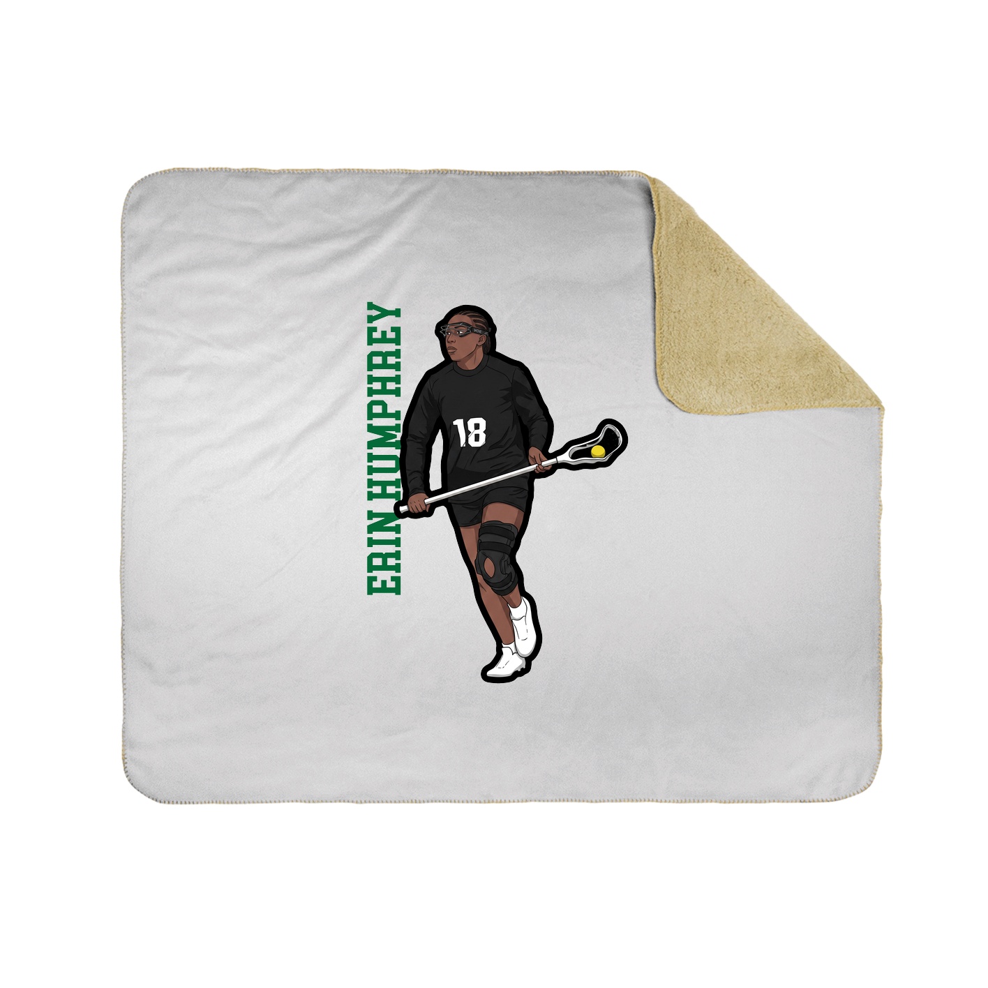 Throw Blanket — Name Vertical in White