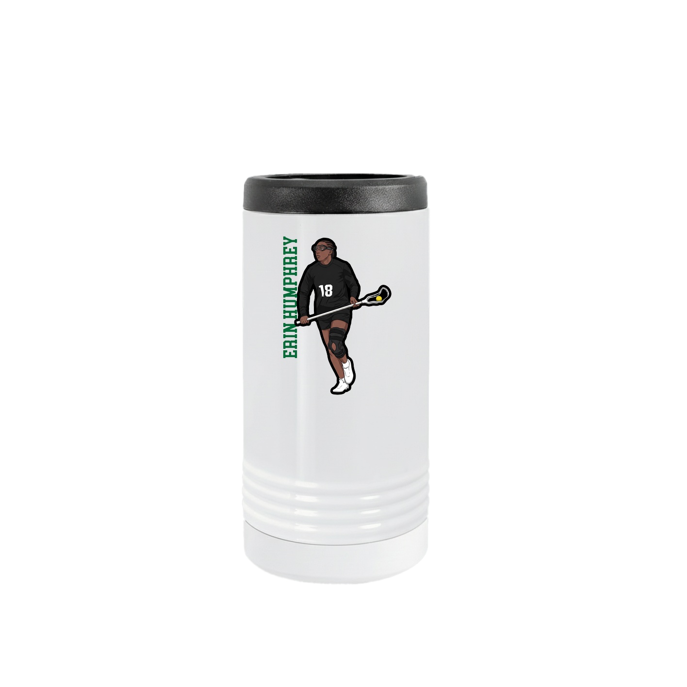 Slim Beverage Holder — Name Vertical in White
