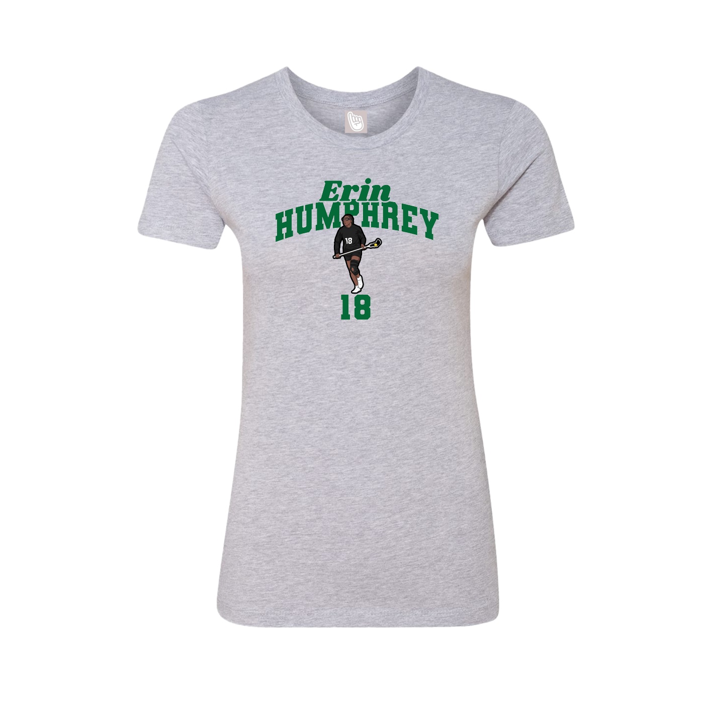Fitted Women's Tee — Signature Arch in Grey