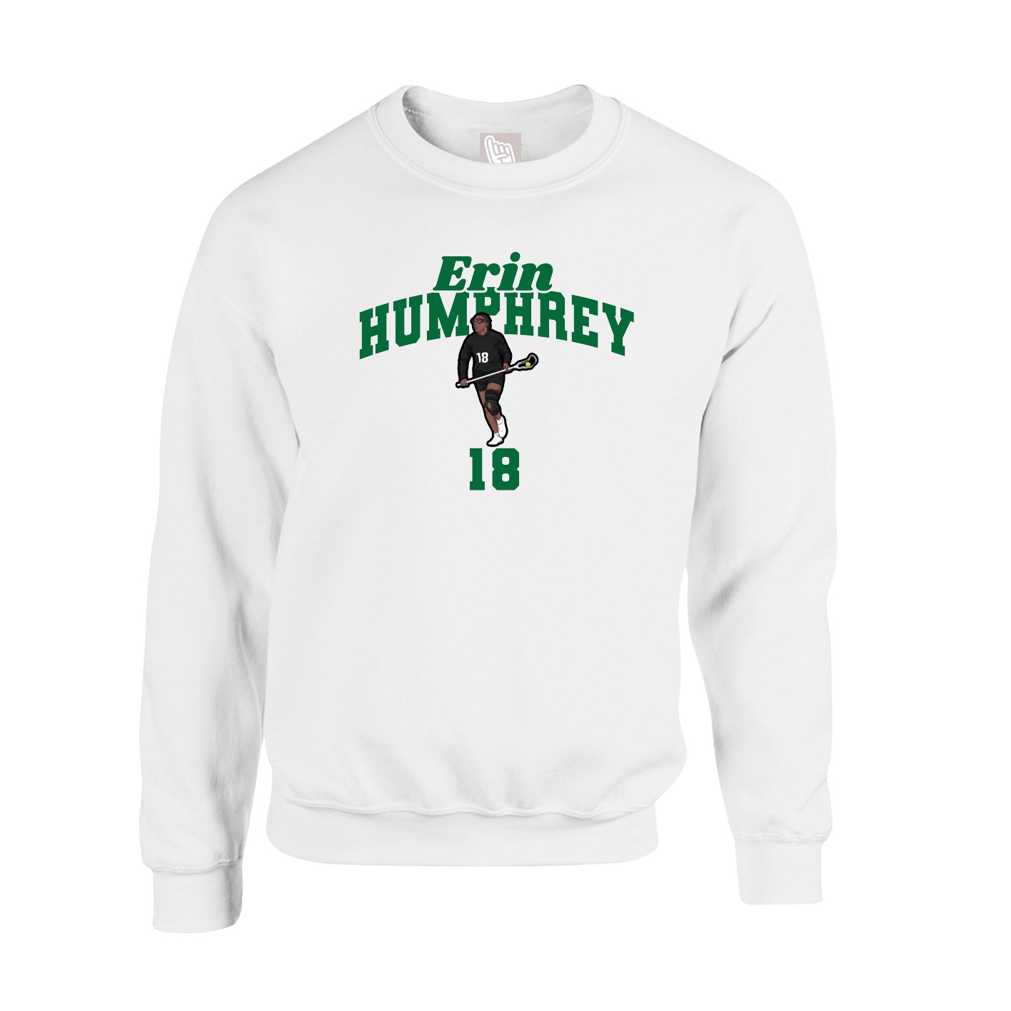 Fleece Crew — Signature Arch in White