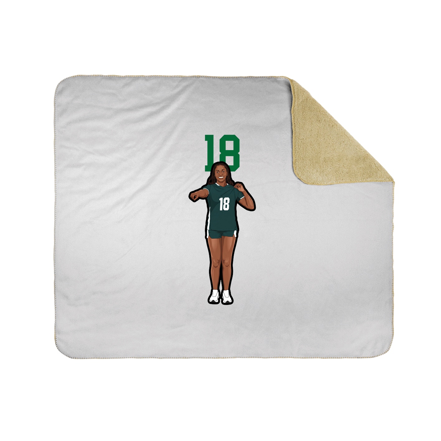 Throw Blanket — Number Top in White