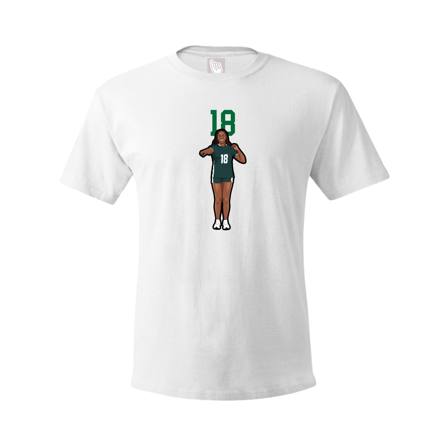 Youth Tee — Number Top in White