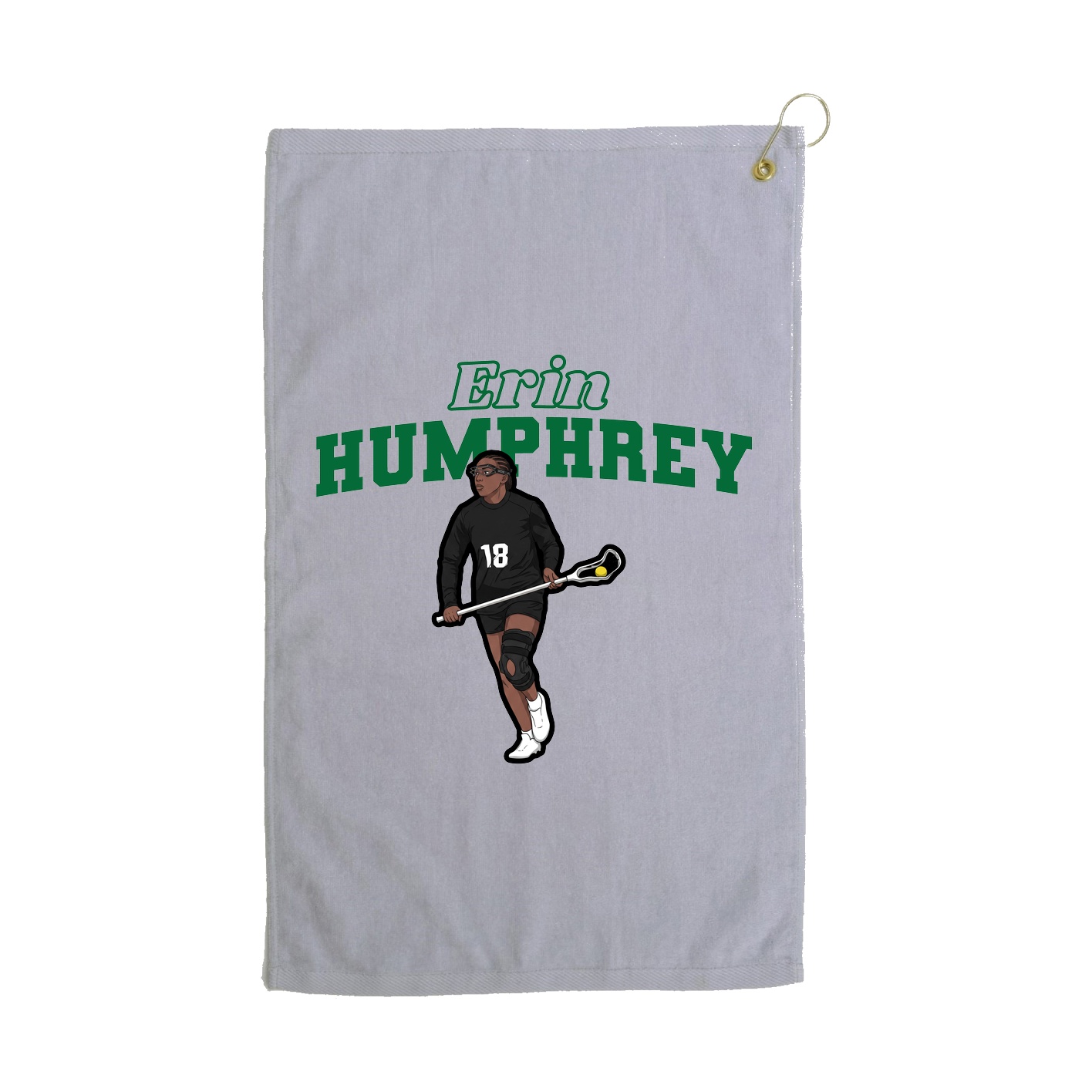 Golf Towel — Name Arch in Grey