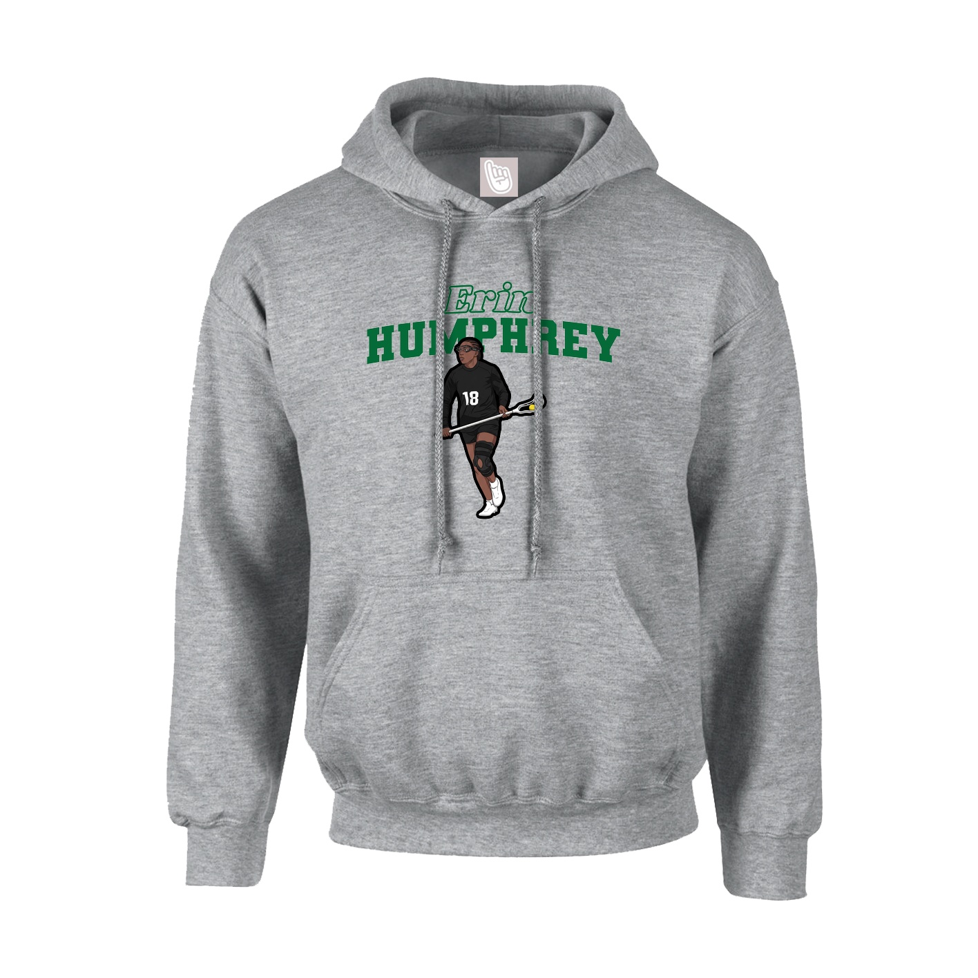 Hoodie — Name Arch in Grey