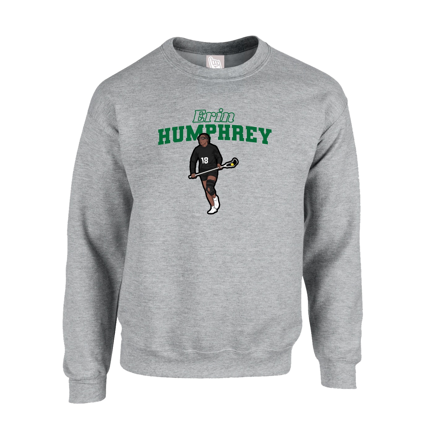 Fleece Crew — Name Arch in Grey