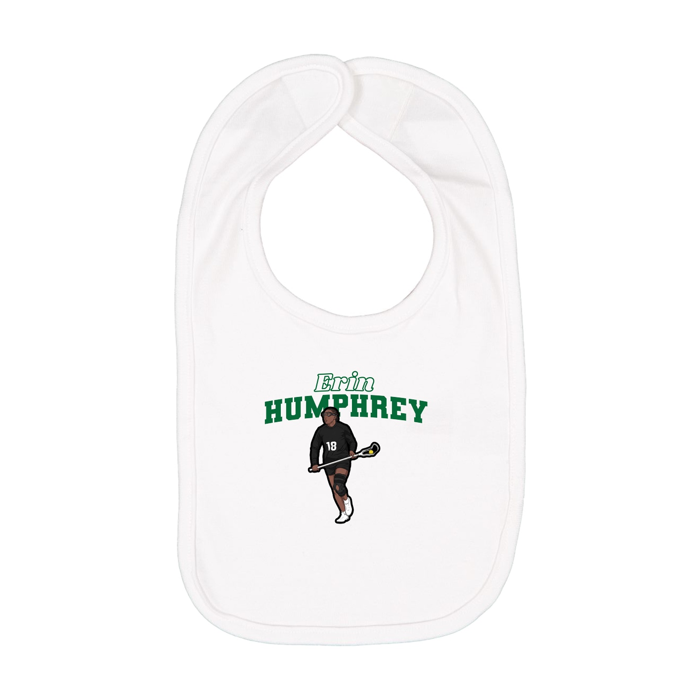 Infant Bib — Name Arch in White