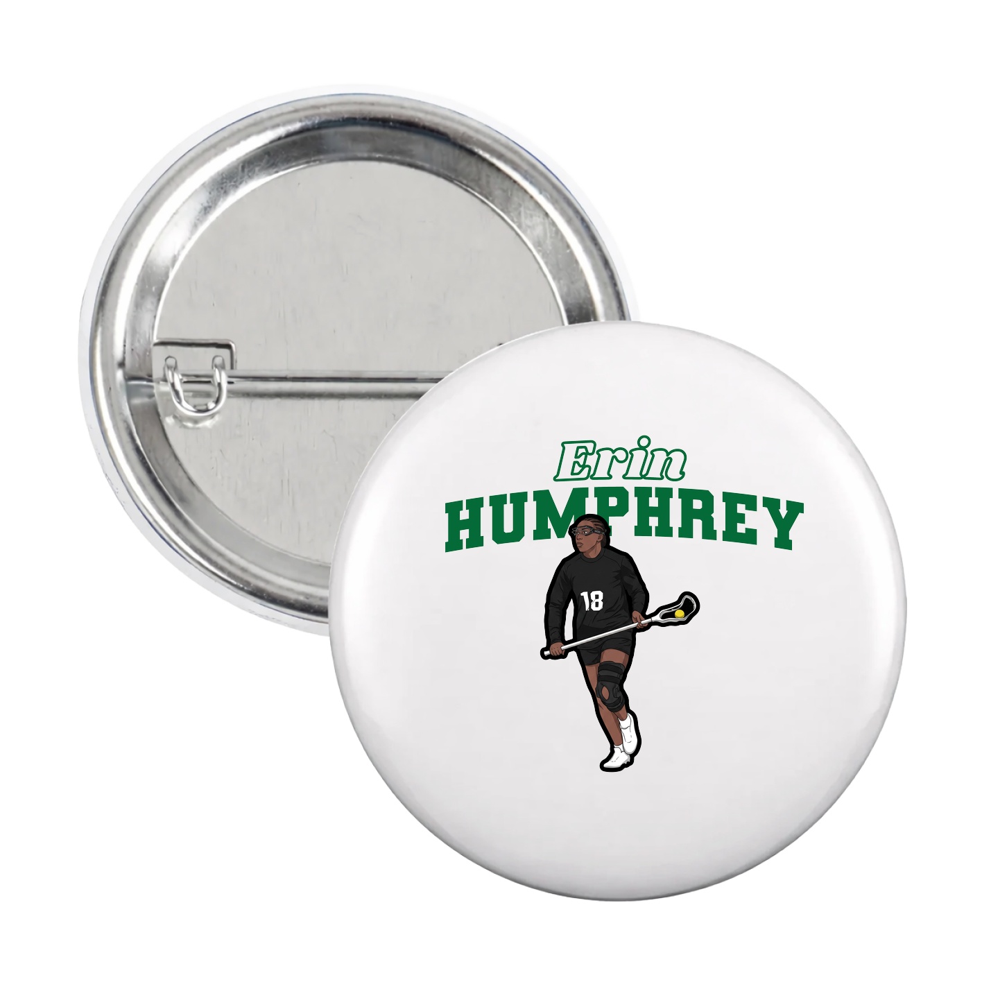 Game Day Button — Name Arch in White