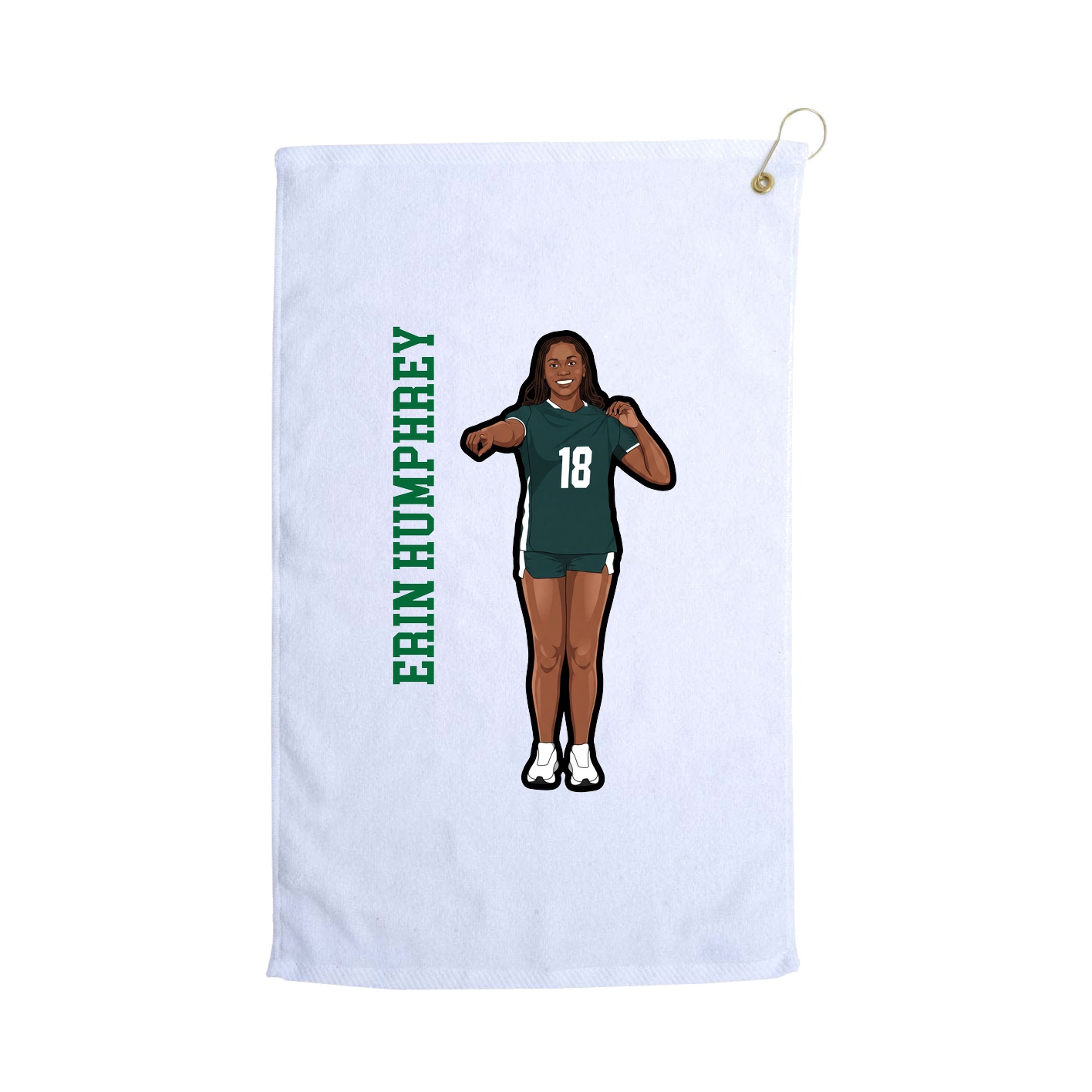 Golf Towel — Name Vertical in White