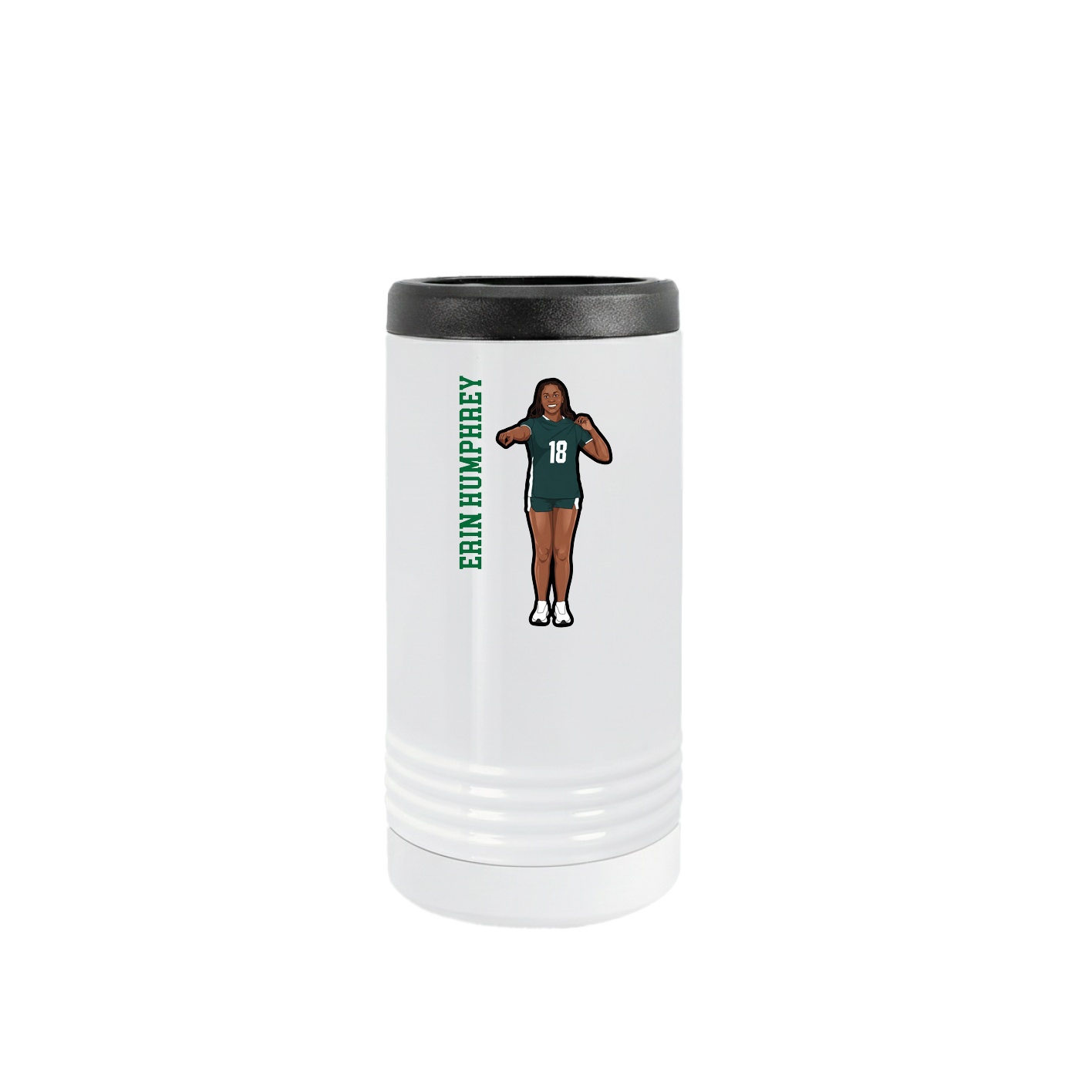 Slim Beverage Holder — Name Vertical in White