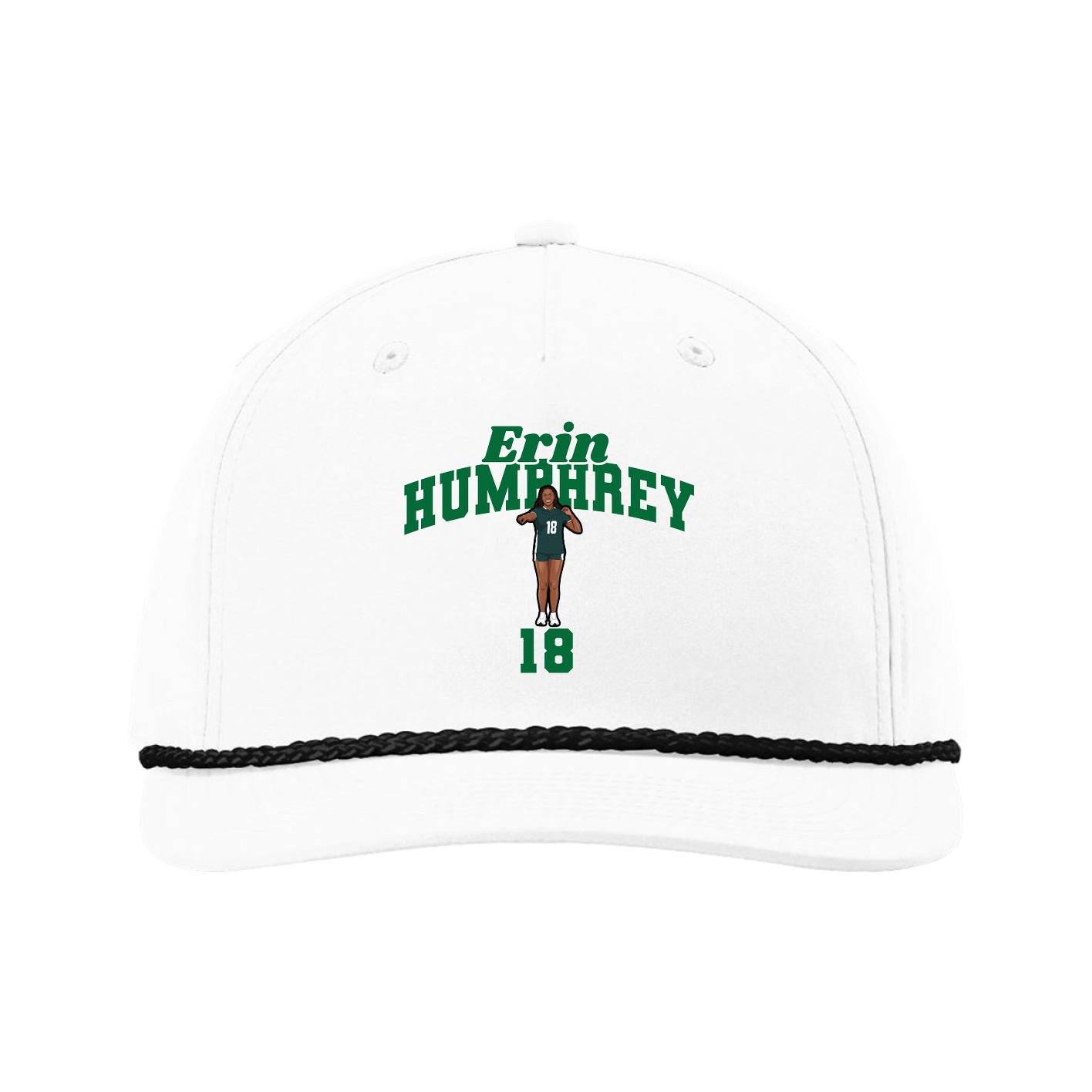 Five-Panel Classic Rope Cap — Signature Arch in White