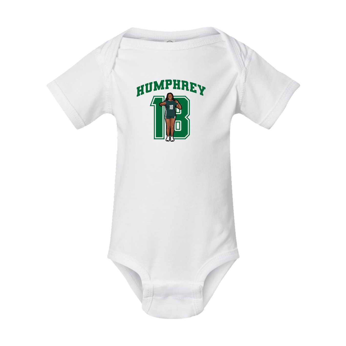 Baby Onesie — Number in White