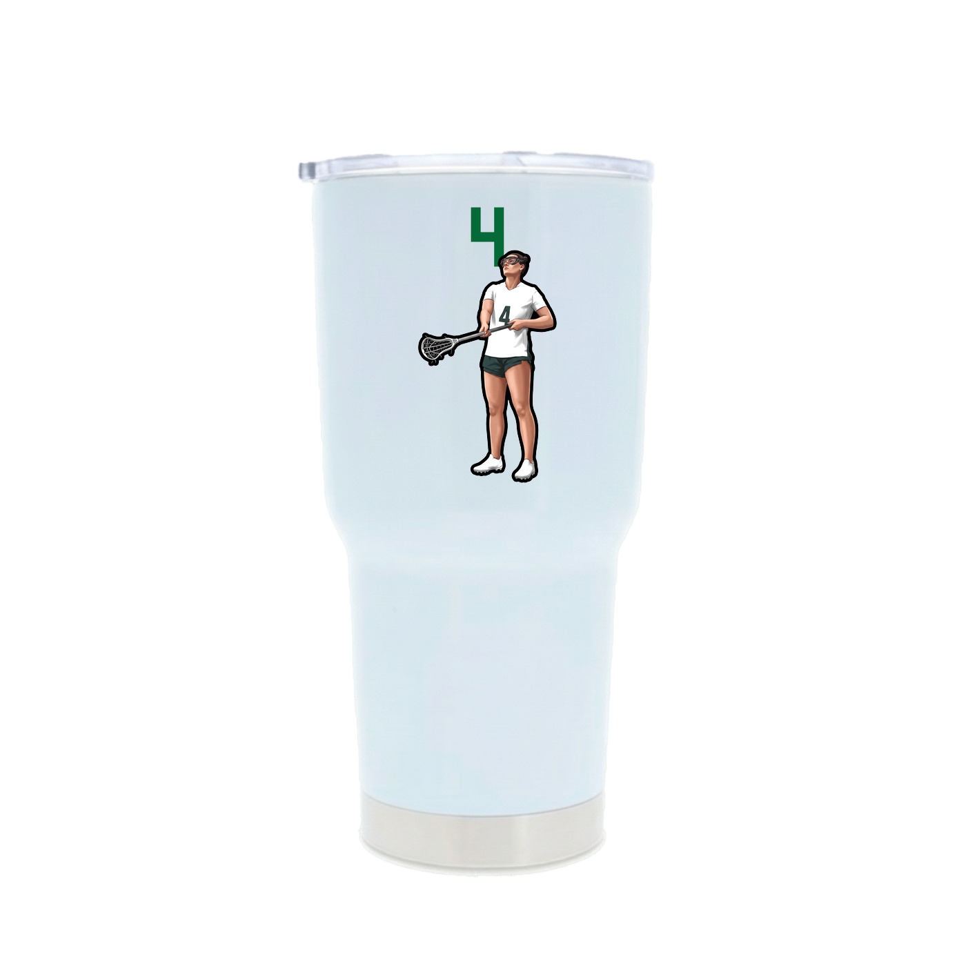 30oz Stainless Steel Tumbler — Number Top in White