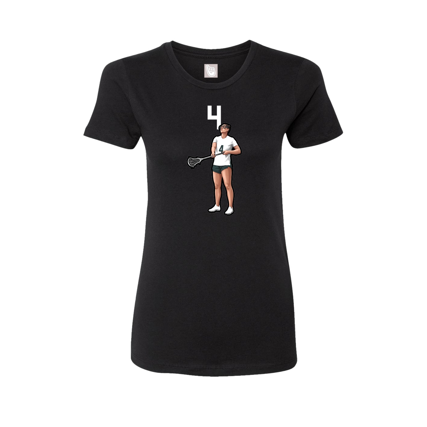 Fitted Women's Tee — Number Top in Black