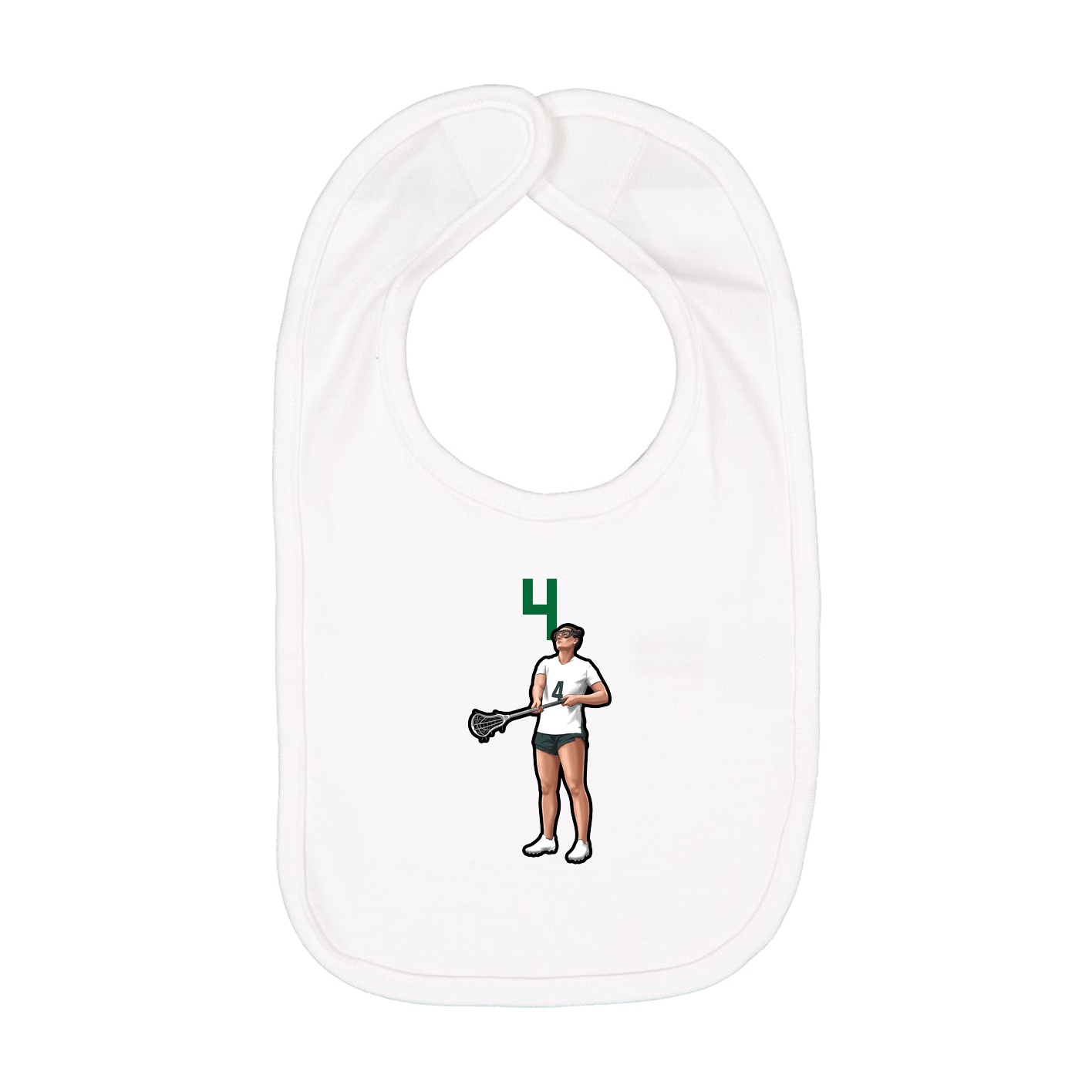 Infant Bib — Number Top in White