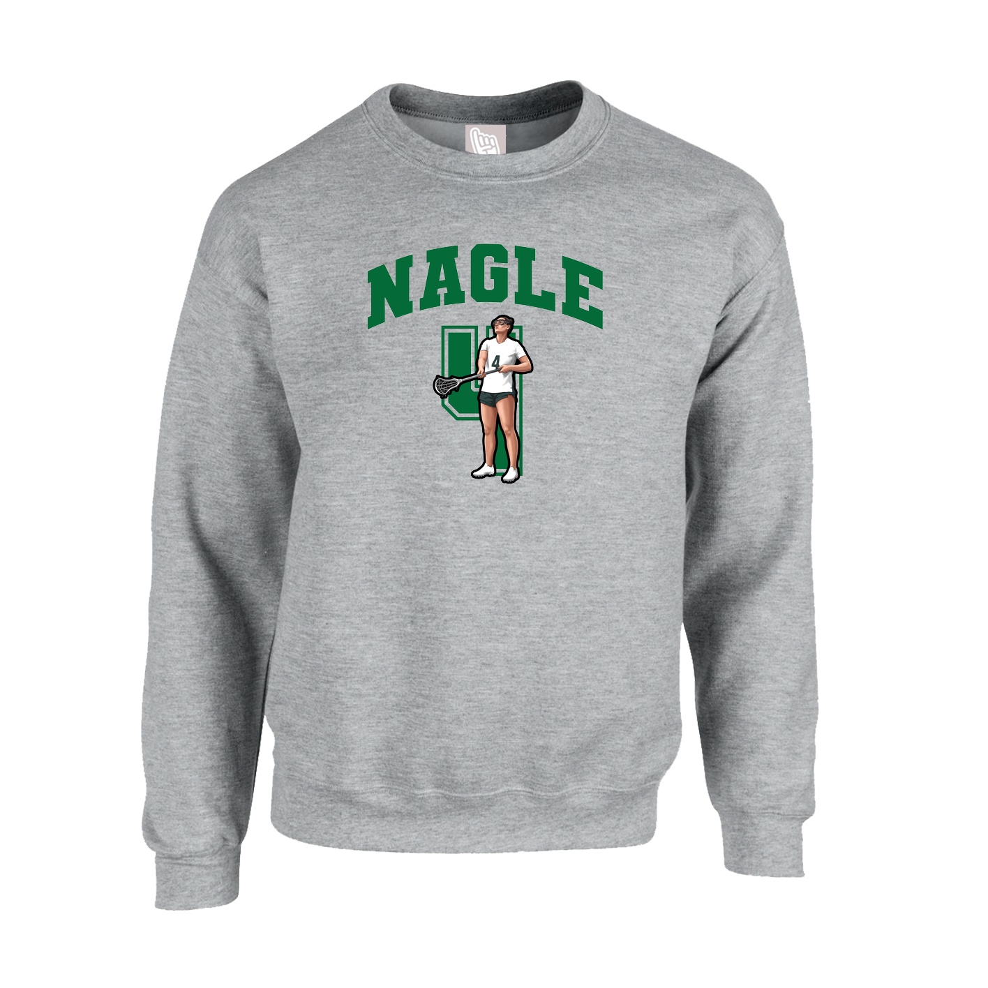 Fleece Crew — Number in Grey