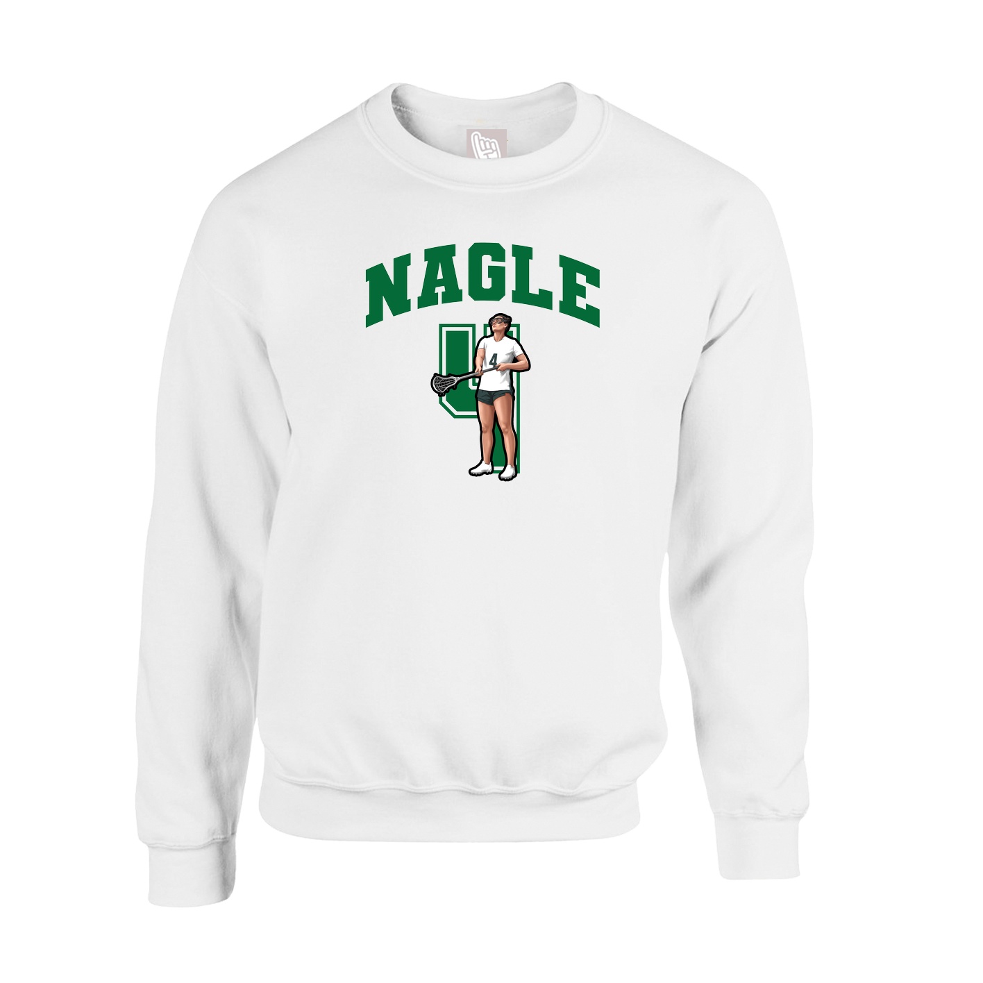 Fleece Crew — Number in White