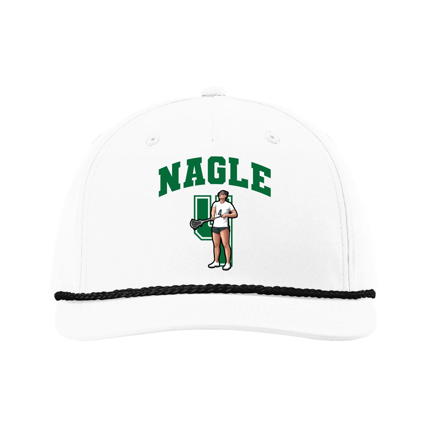 Five-Panel Classic Rope Cap — Number in White