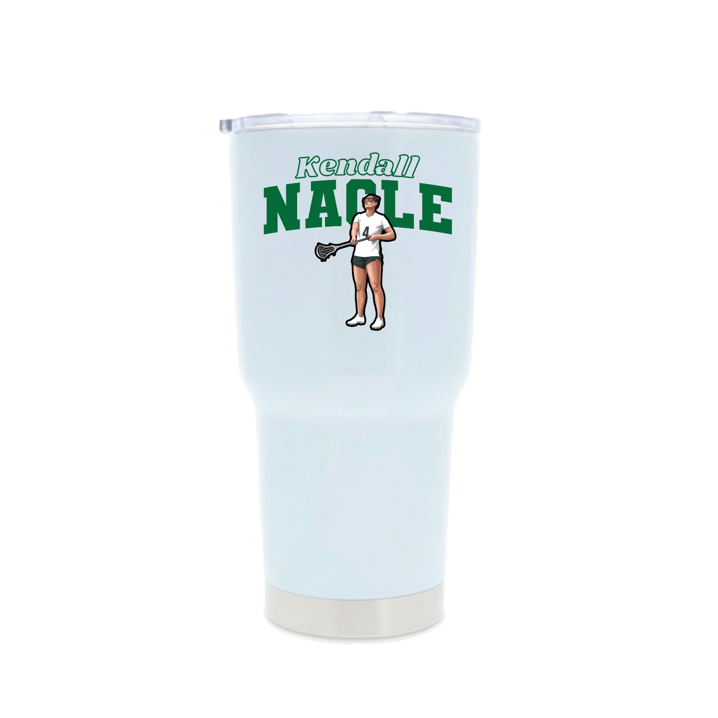30oz Stainless Steel Tumbler — Name Arch in White