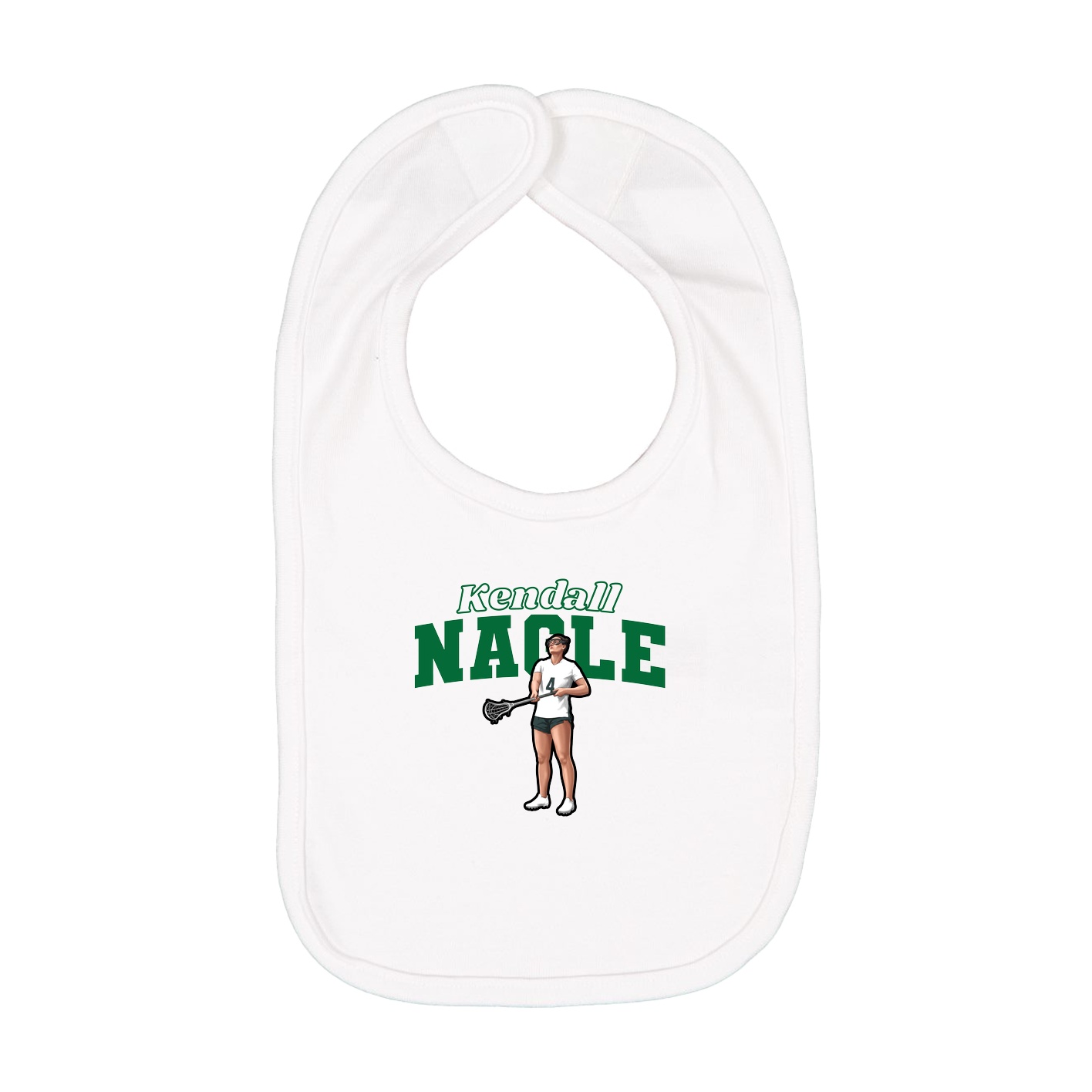 Infant Bib — Name Arch in White