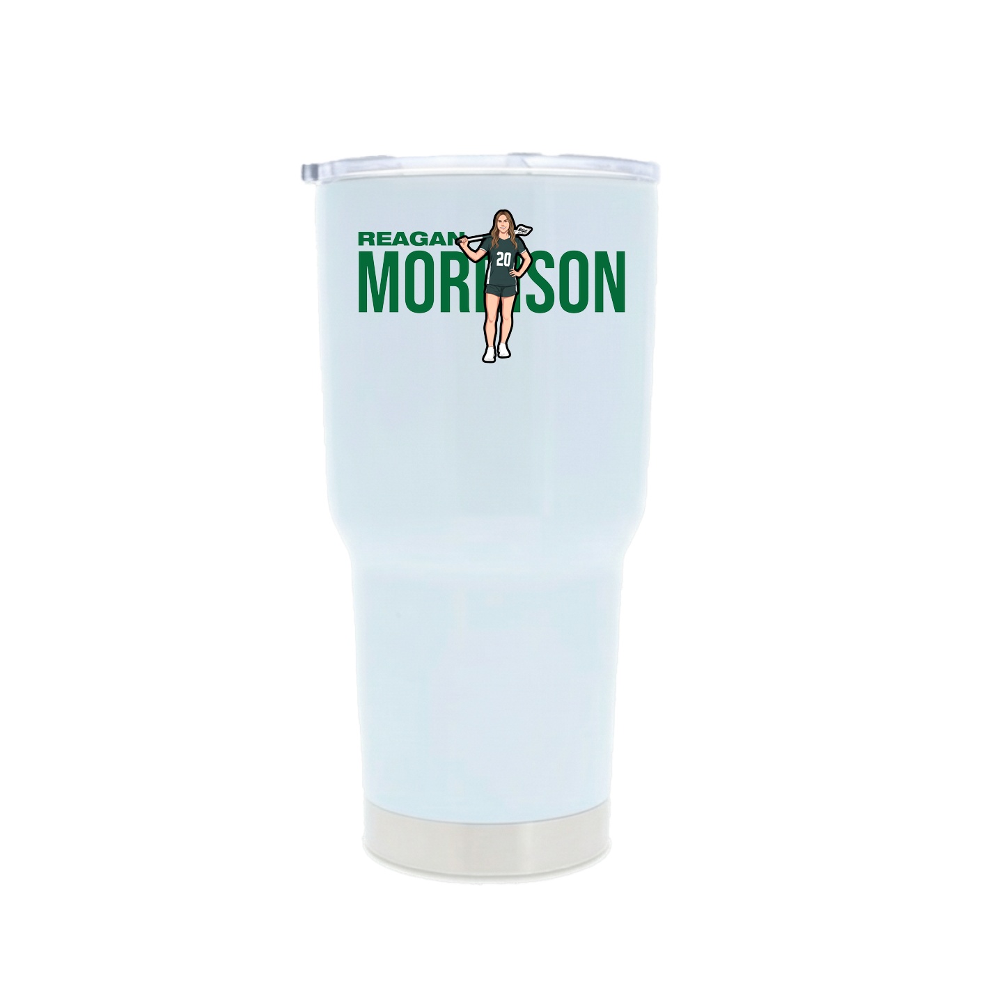 30oz Stainless Steel Tumbler — Player Name in White