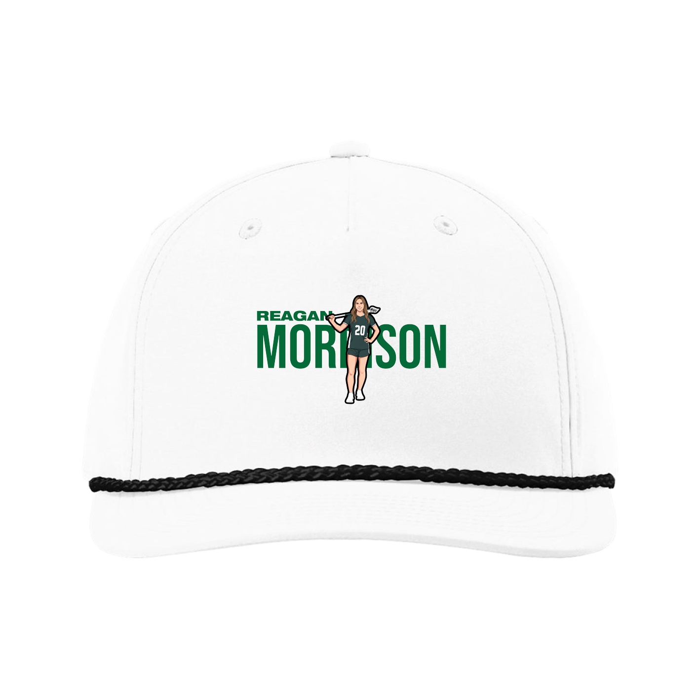 Five-Panel Classic Rope Cap — Player Name in White