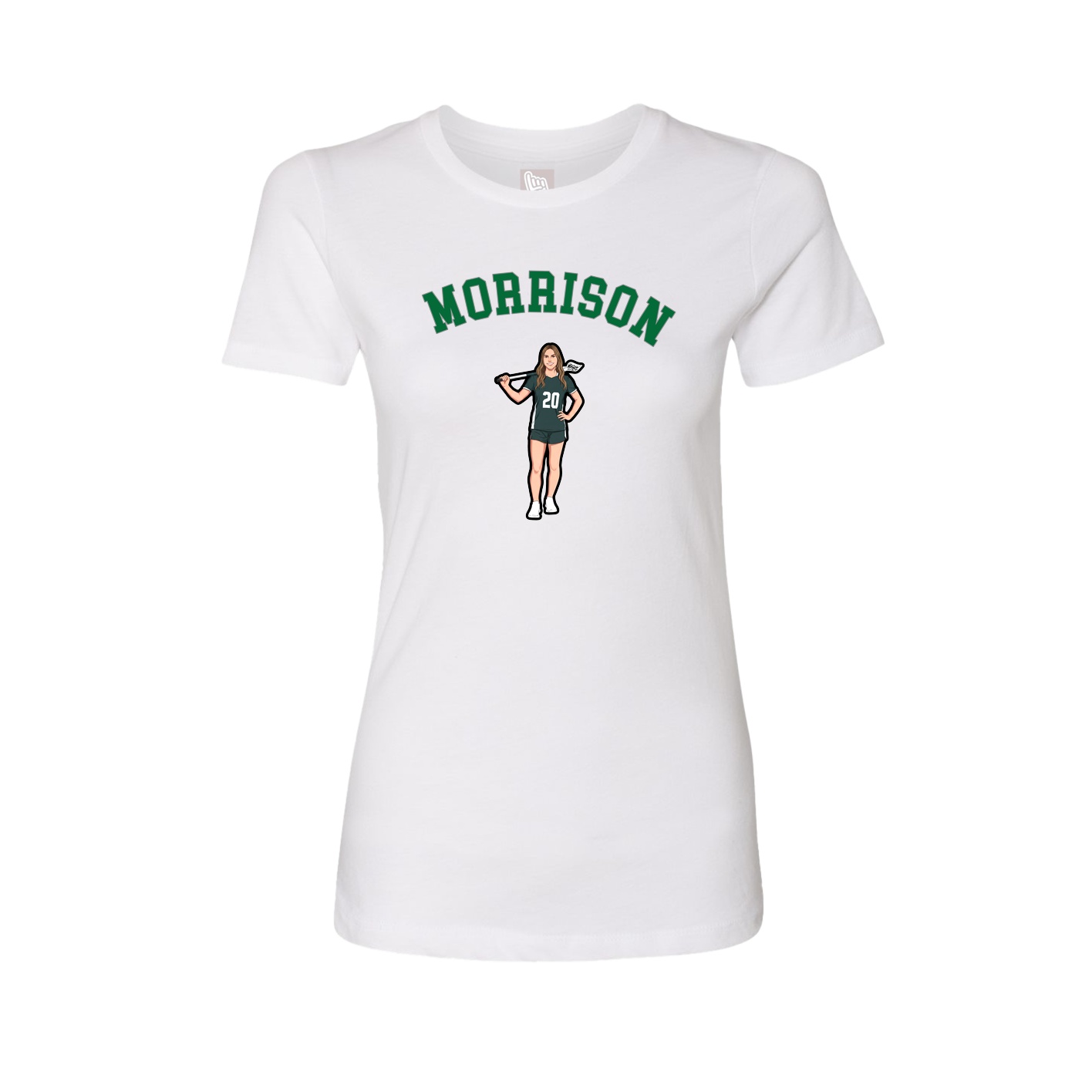 Fitted Women's Tee — Shirsey Arch in White