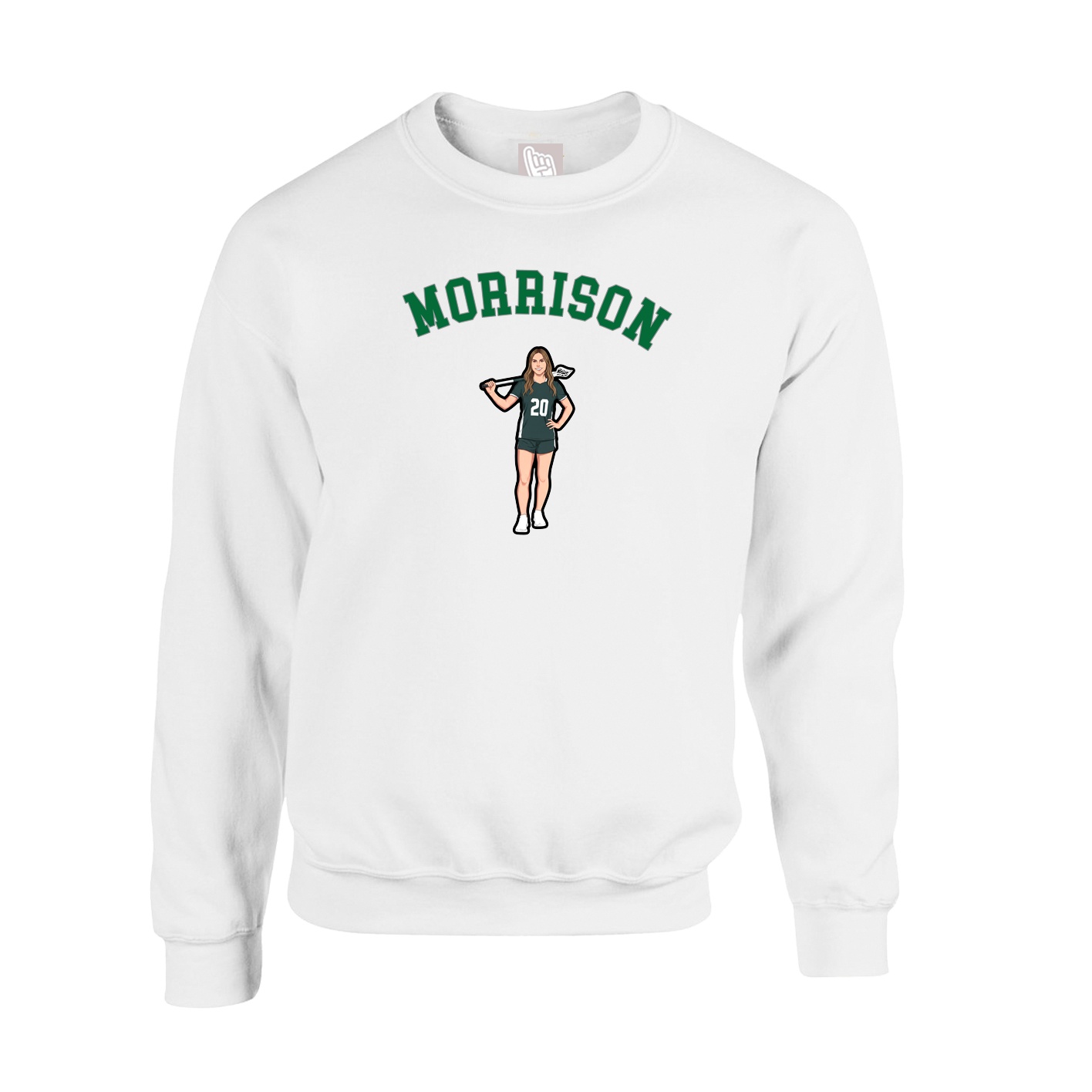 Fleece Crew — Shirsey Arch in White