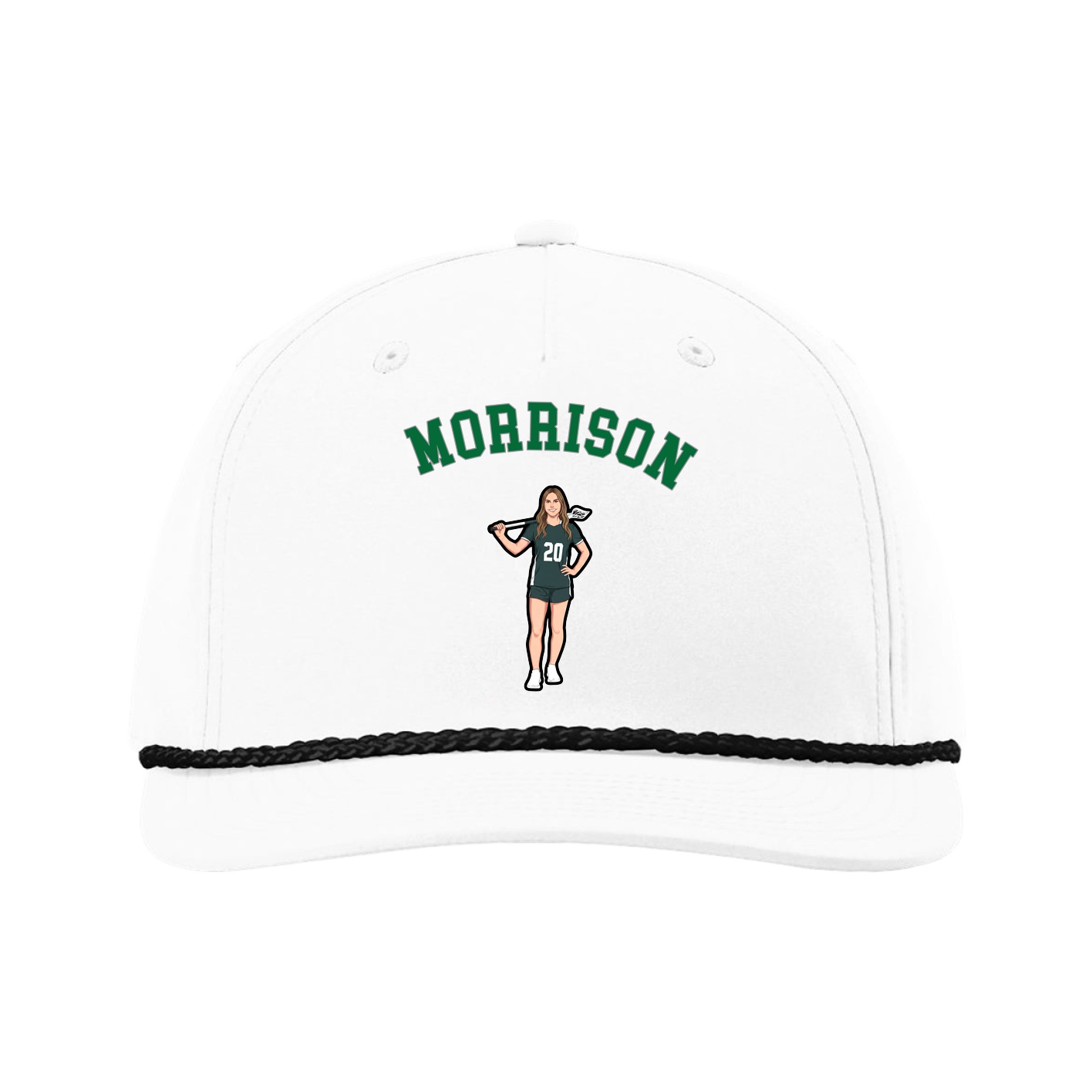 Five-Panel Classic Rope Cap — Shirsey Arch in White