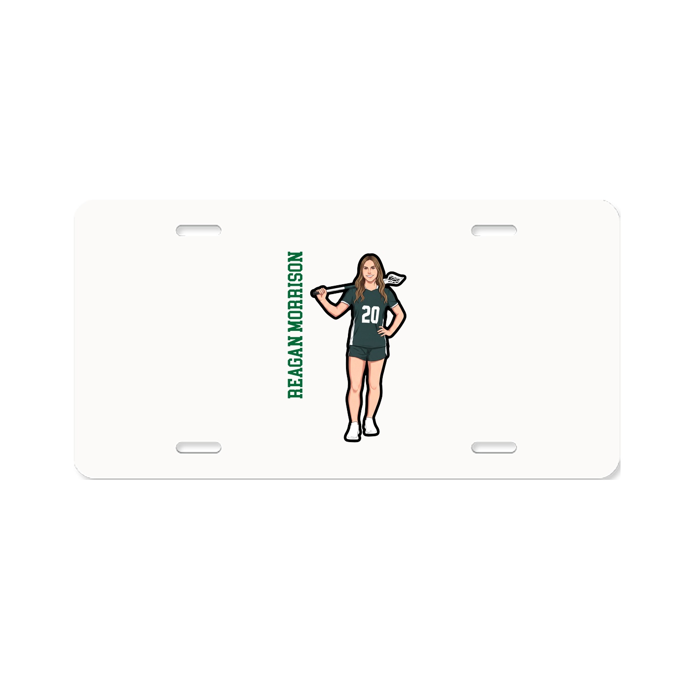 License Plate — Name Vertical in Classic