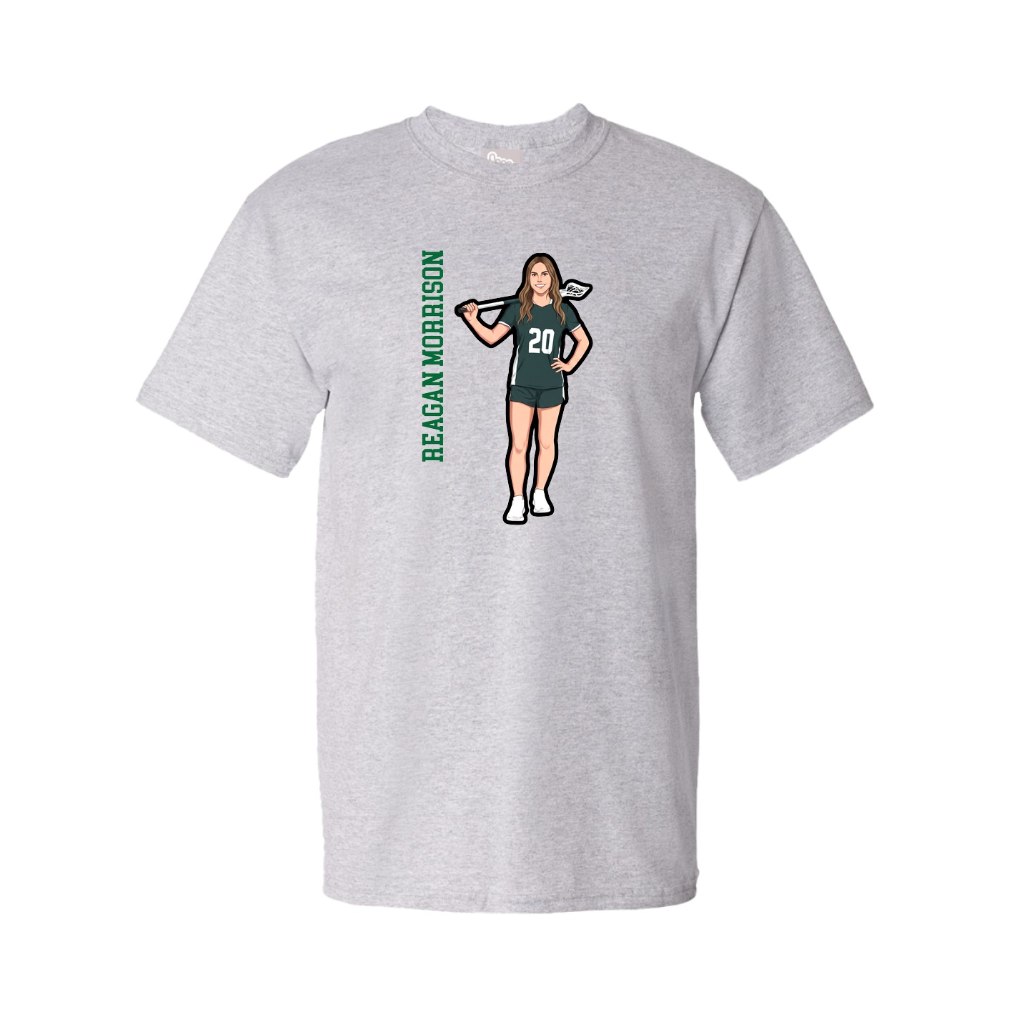 Tee — Name Vertical in Grey