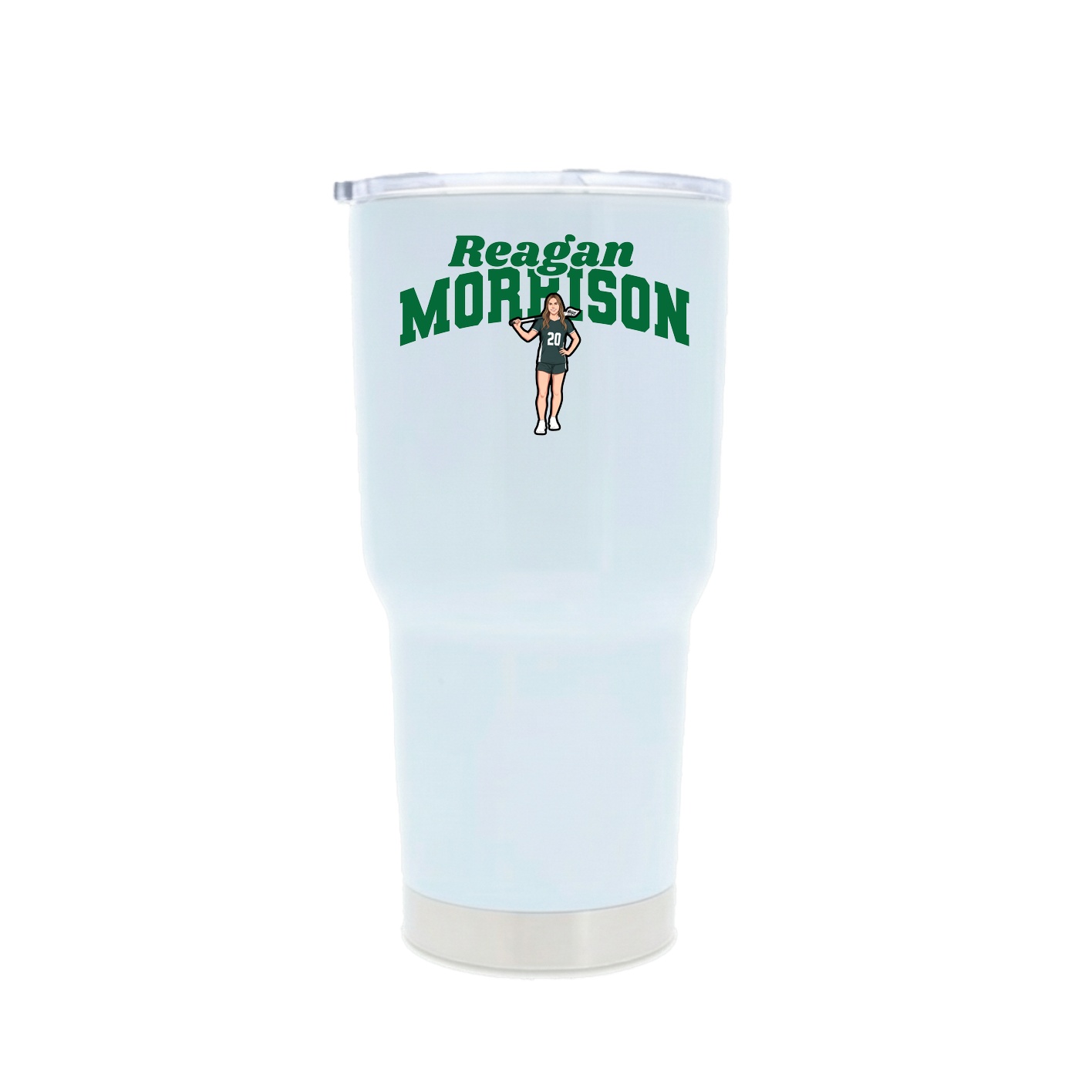 30oz Stainless Steel Tumbler — Signature Arch in White