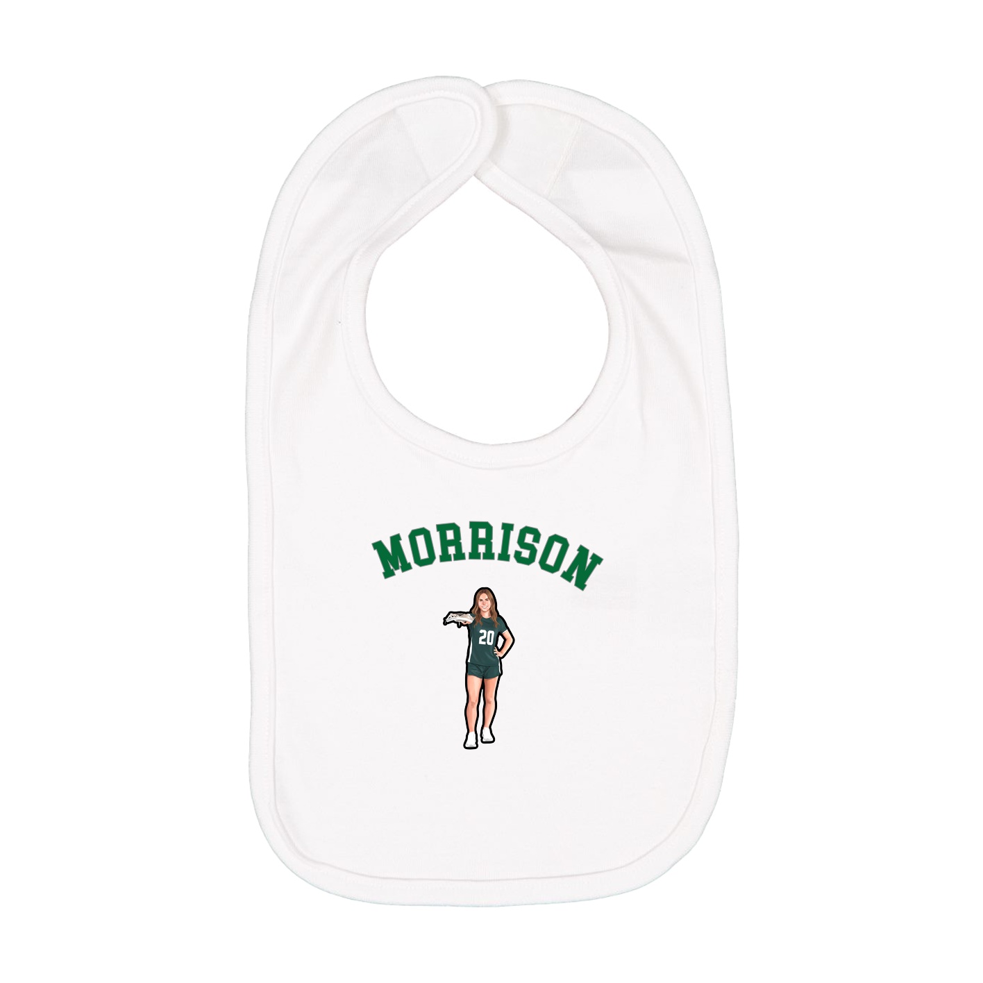 Infant Bib — Shirsey Arch in White